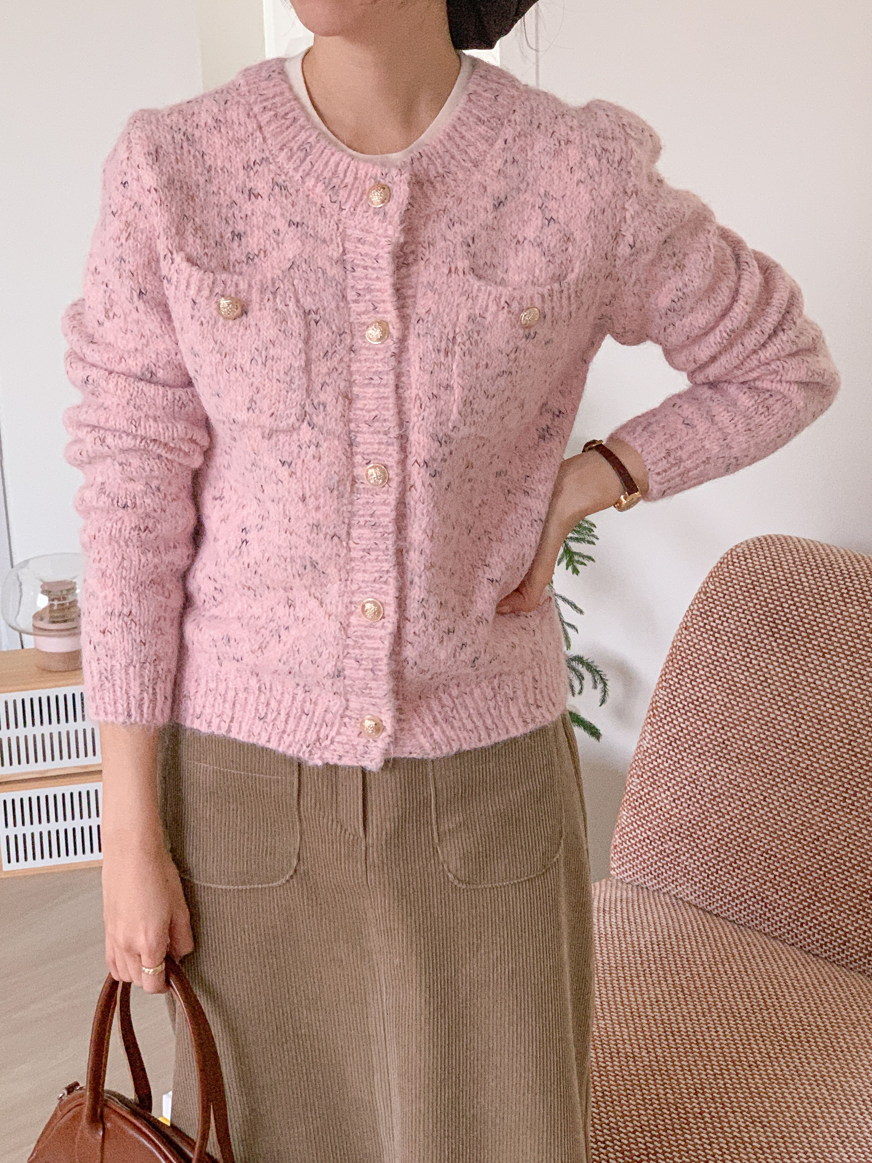 ボタンラウンドネック長袖カーディガン | 詳細画像14