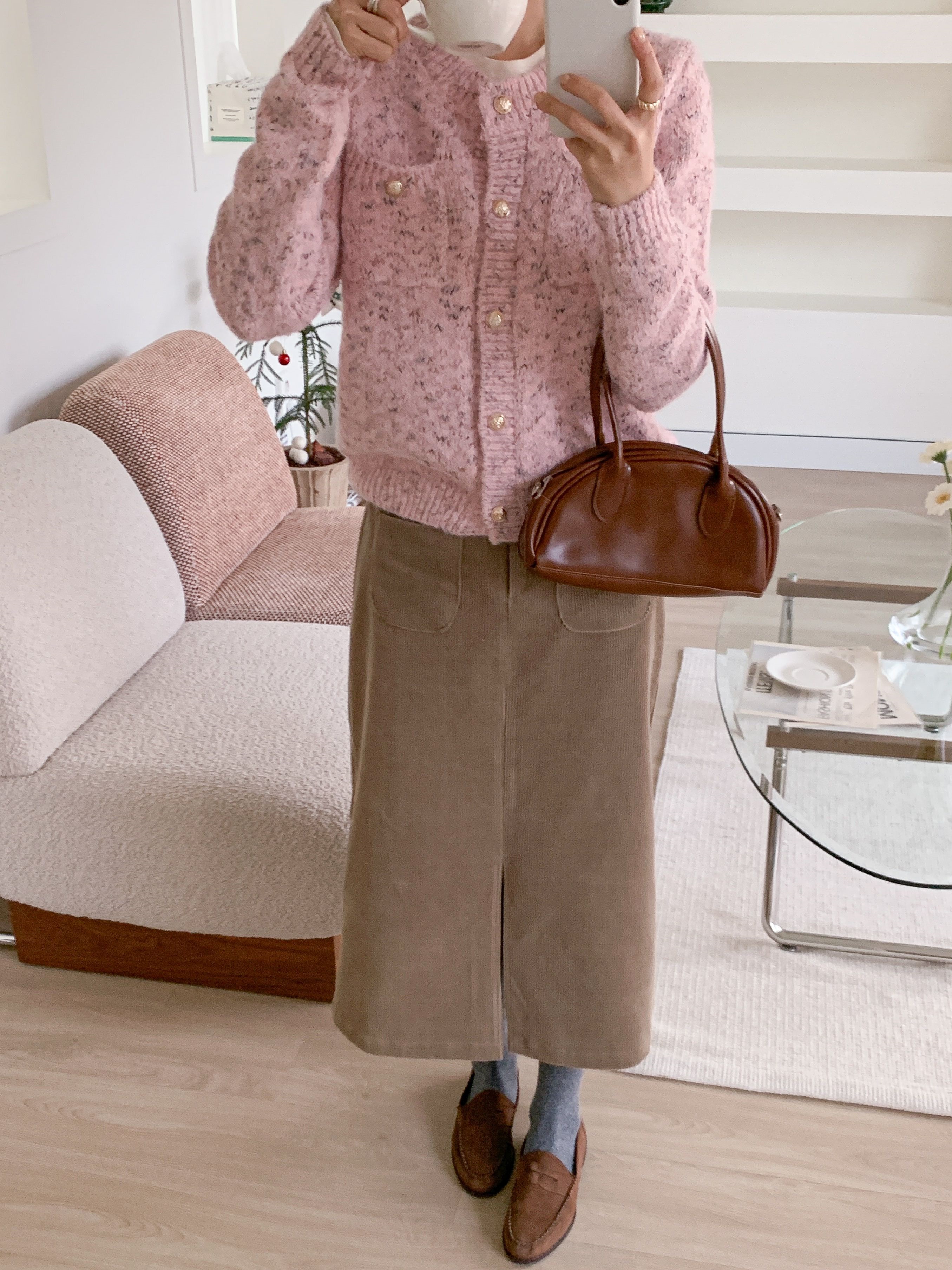 ボタンラウンドネック長袖カーディガン | 詳細画像15