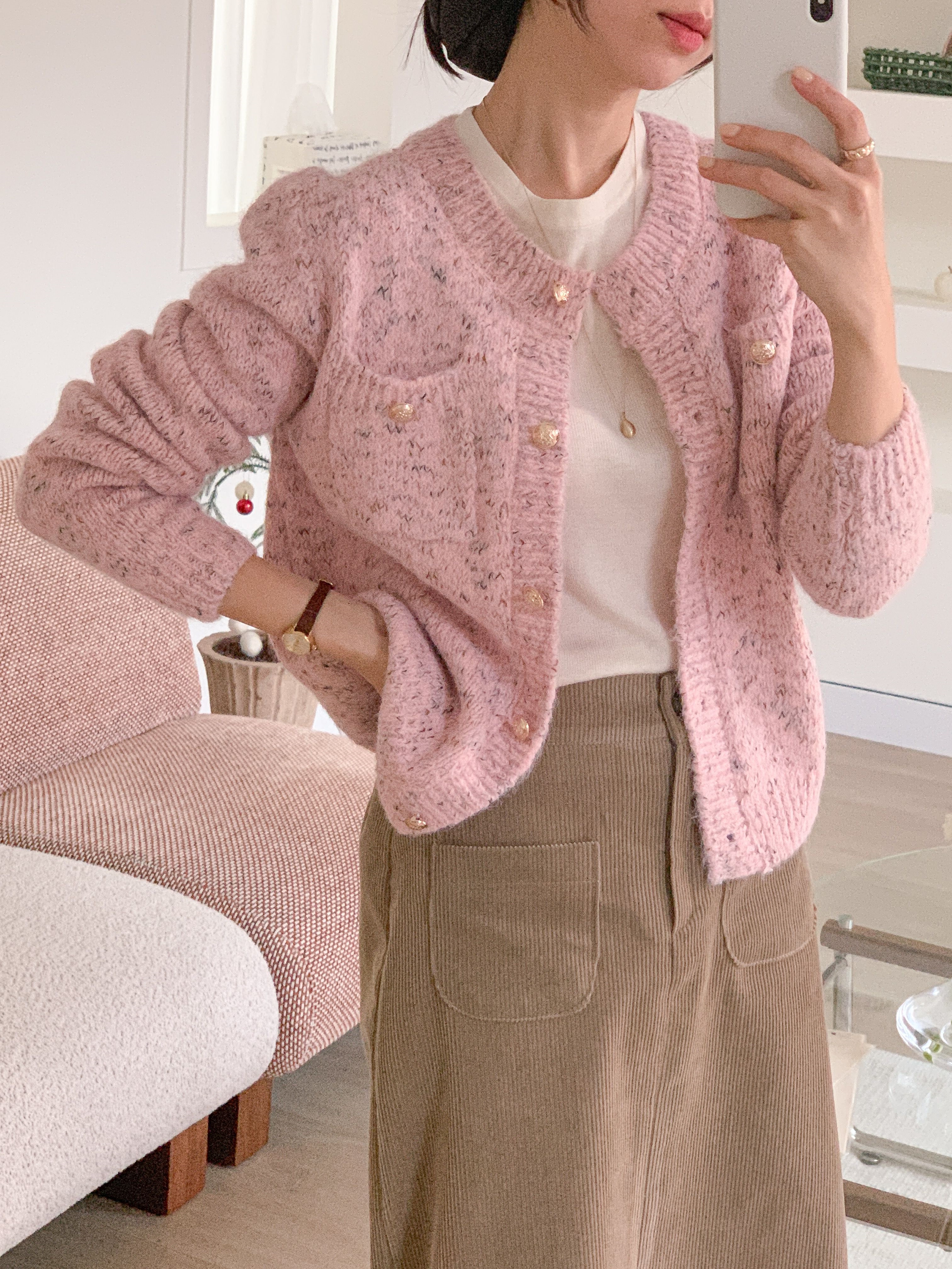 ボタンラウンドネック長袖カーディガン | 詳細画像20