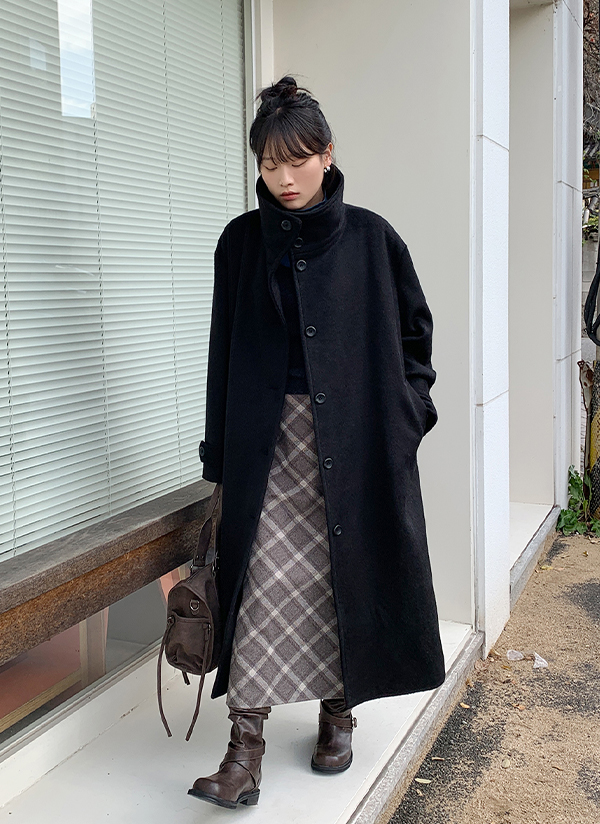 千鳥柄 チェック ロング コート ライン CHECK ロング コート コート