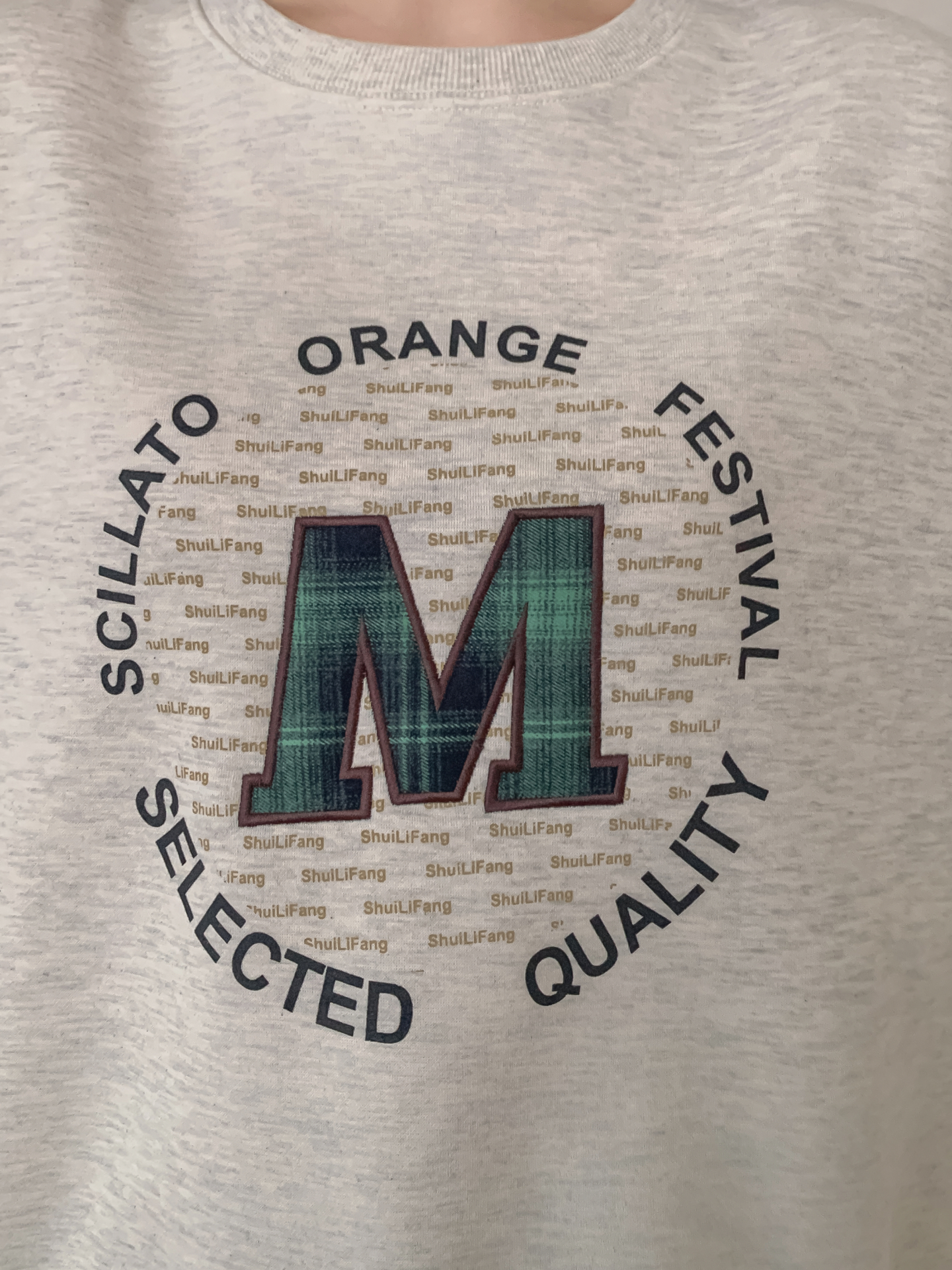 裏起毛ラウンドネックパッチ長袖チェックスウェット | 詳細画像11