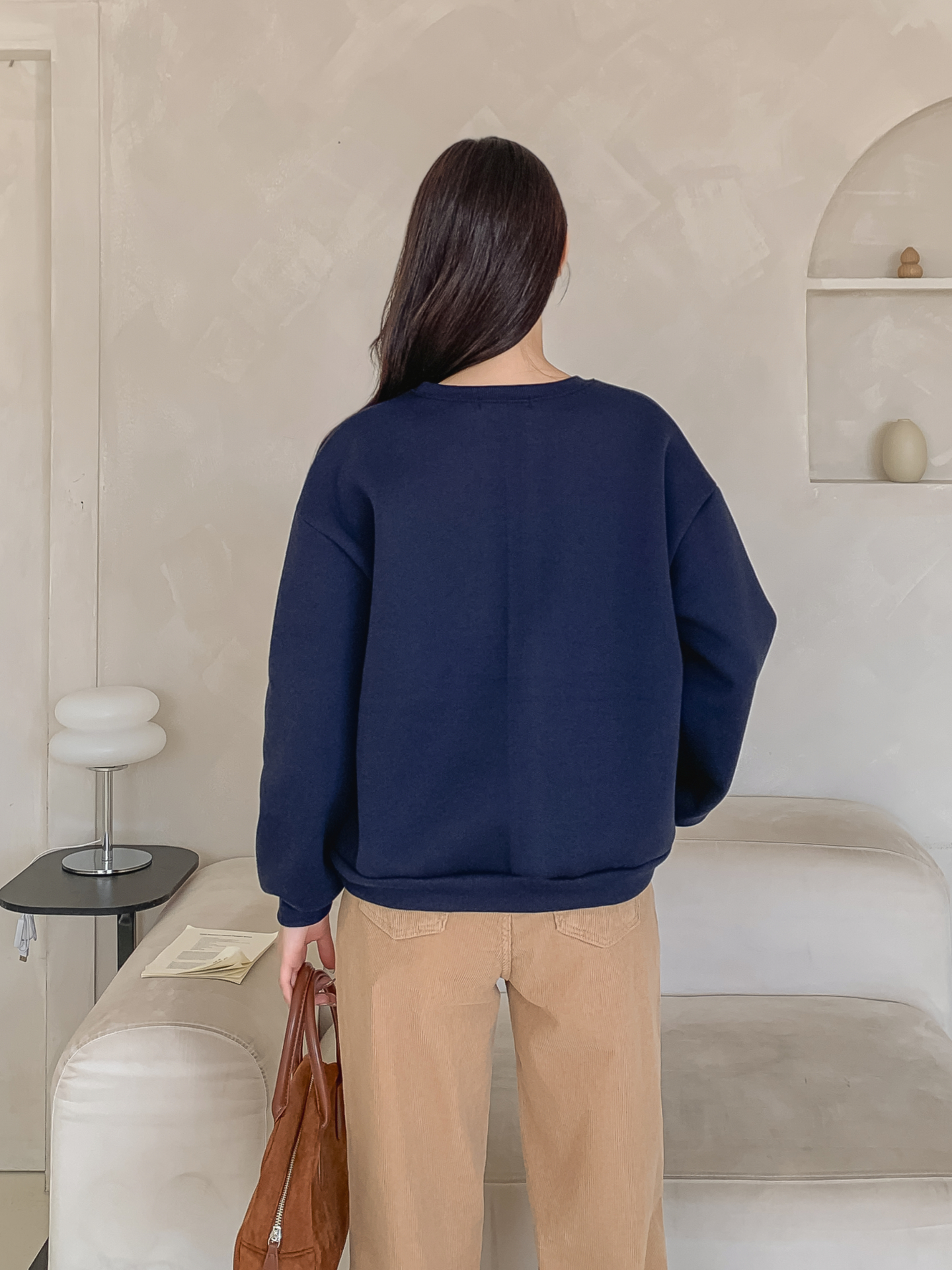 裏起毛ラウンドネックパッチ長袖チェックスウェット | 詳細画像22