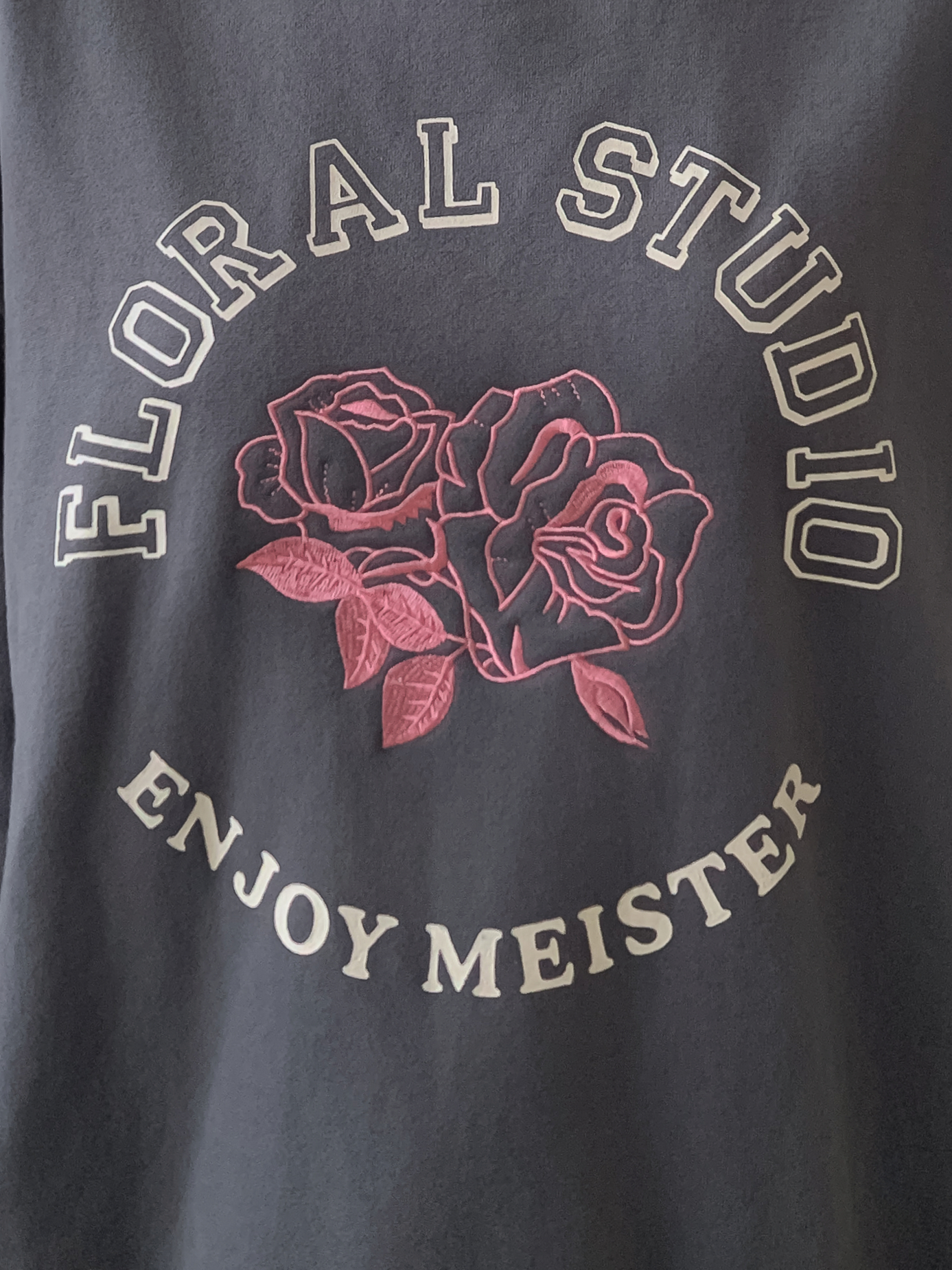 裏起毛コットンラウンドネック長袖刺繍花柄スウェット | 詳細画像13