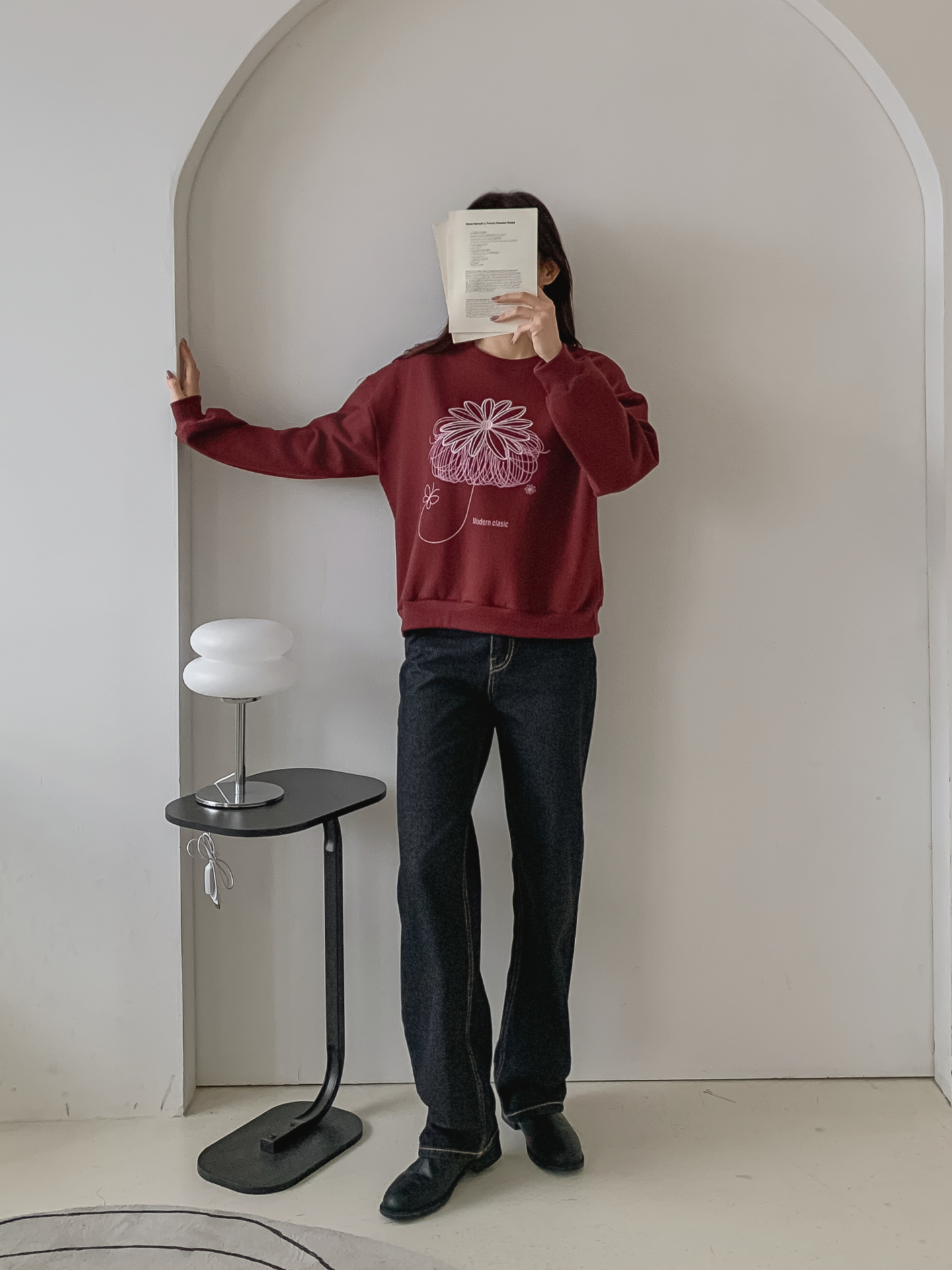 裏起毛ラウンドネック長袖刺繍スウェット | 詳細画像26