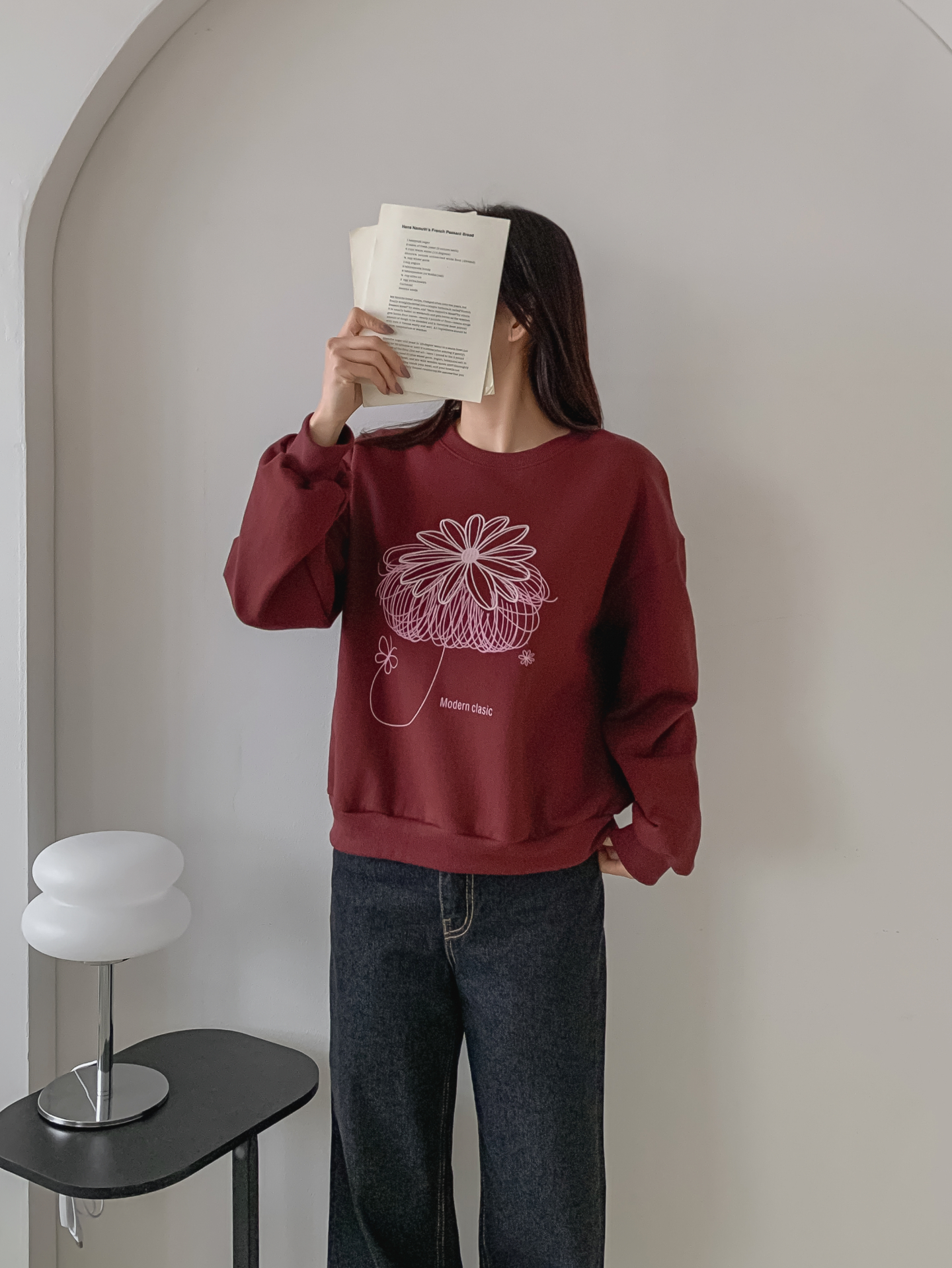 裏起毛ラウンドネック長袖刺繍スウェット | 詳細画像27