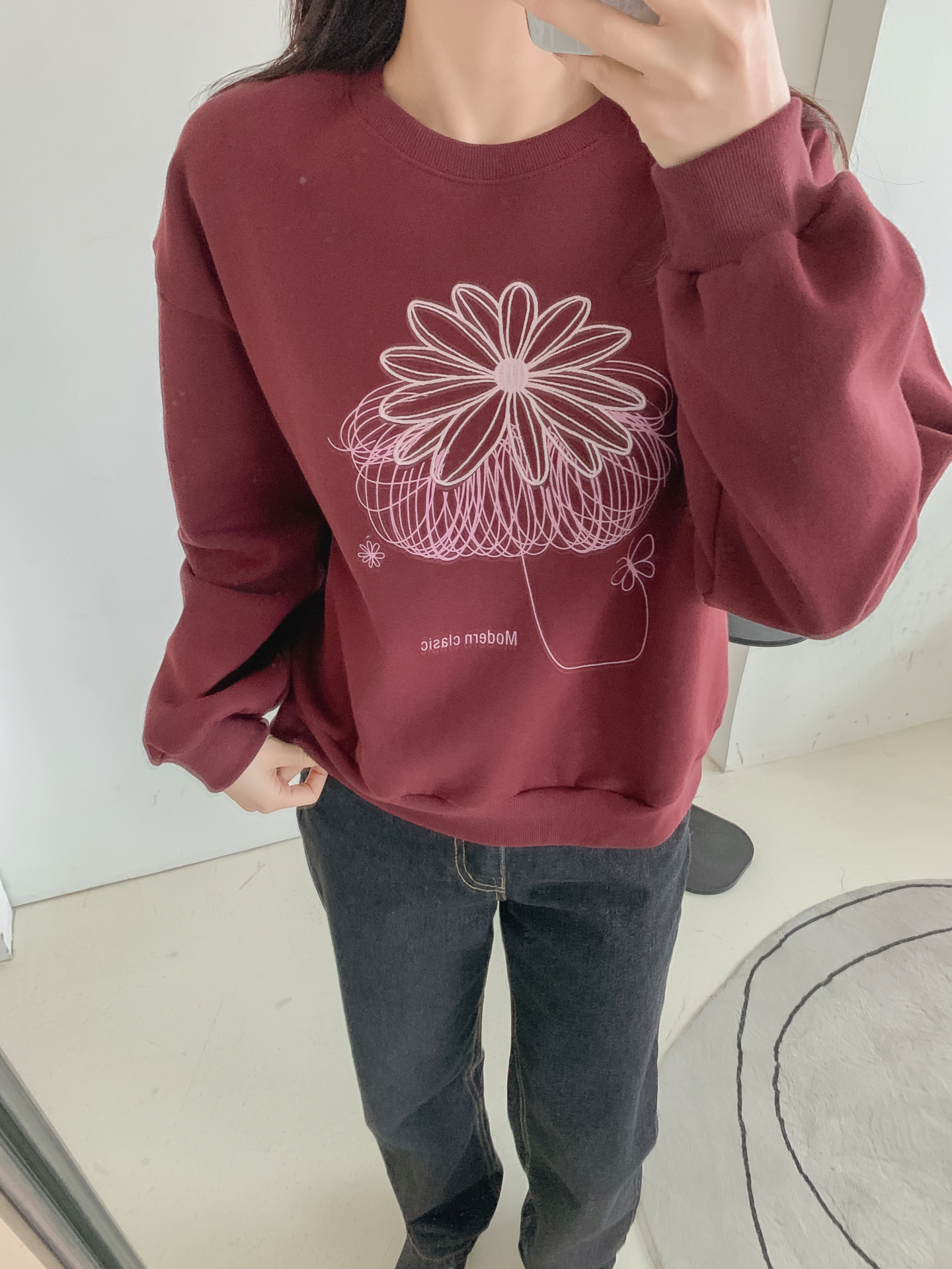 裏起毛ラウンドネック長袖刺繍スウェット | 詳細画像31