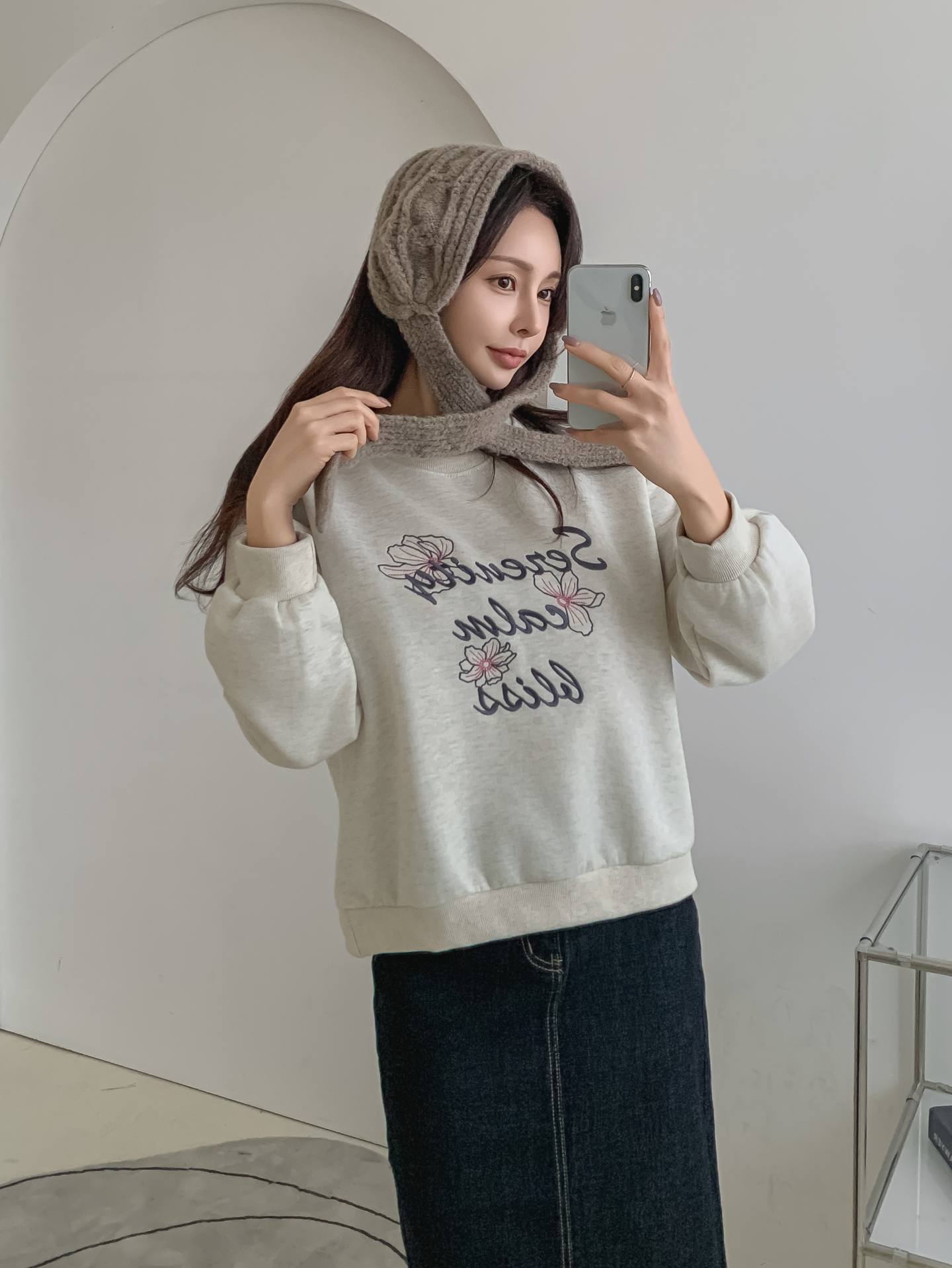 ラウンドネック長袖刺繍スウェット | 詳細画像18