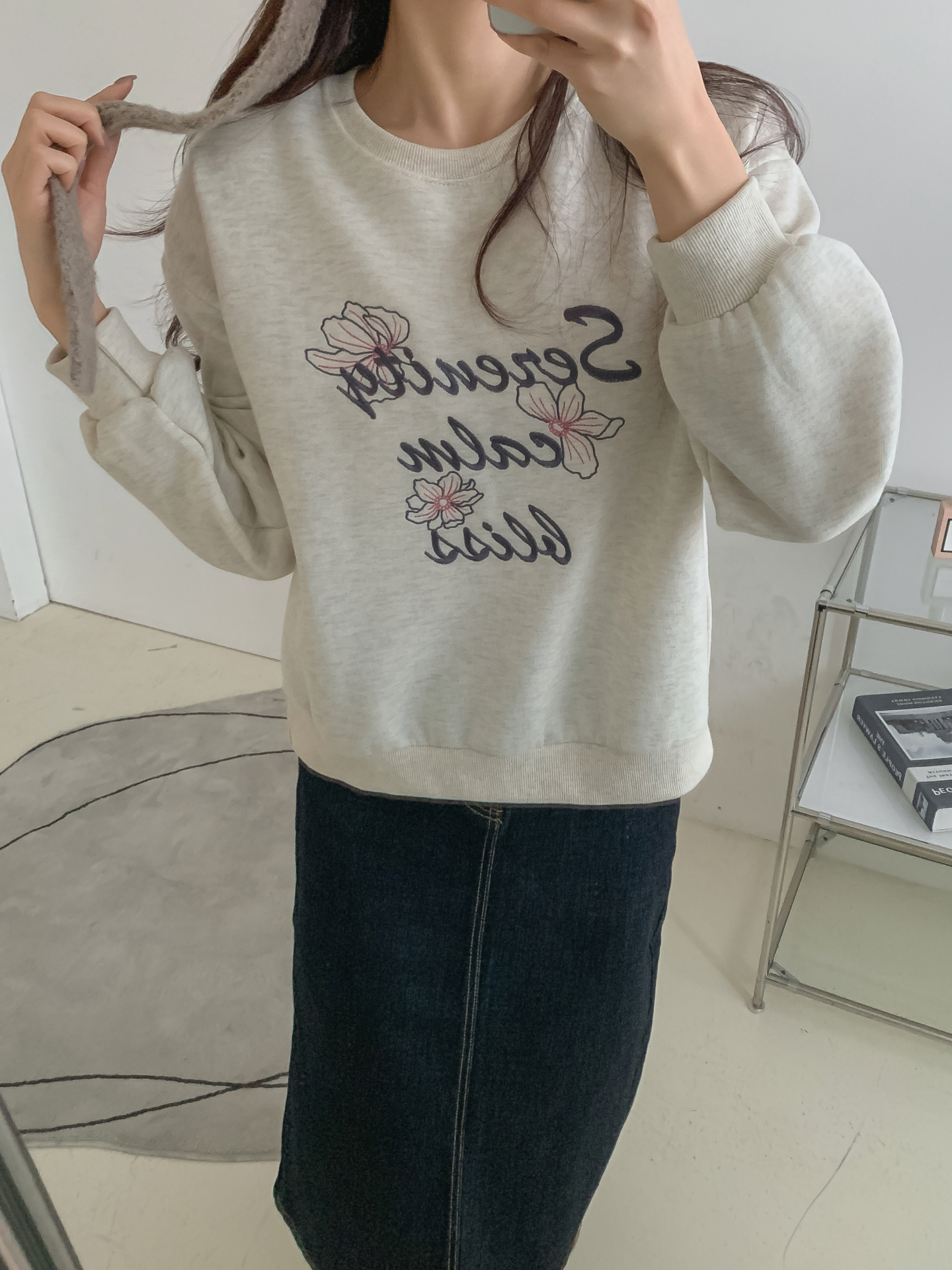 ラウンドネック長袖刺繍スウェット | 詳細画像19