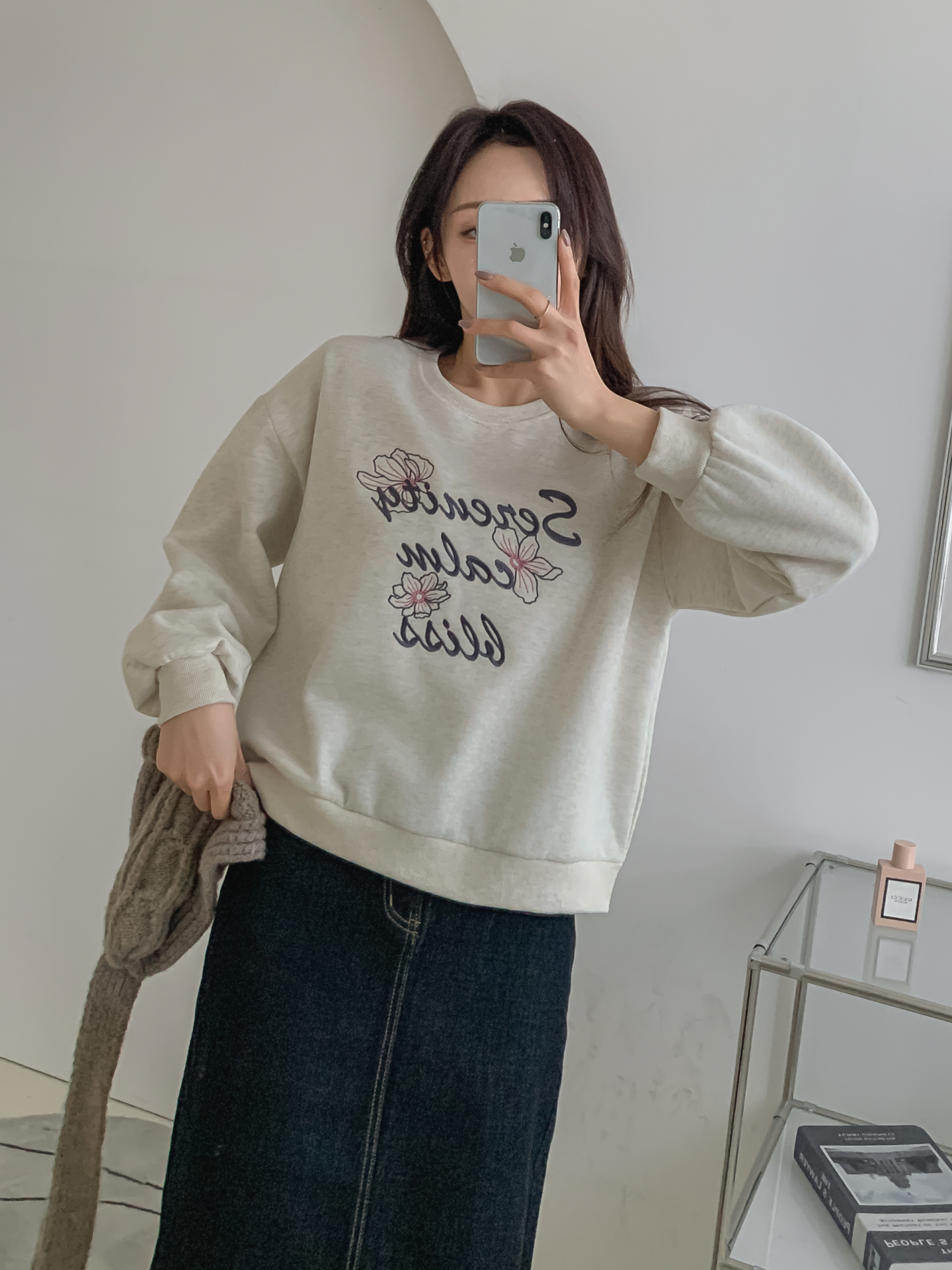 ラウンドネック長袖刺繍スウェット | 詳細画像20