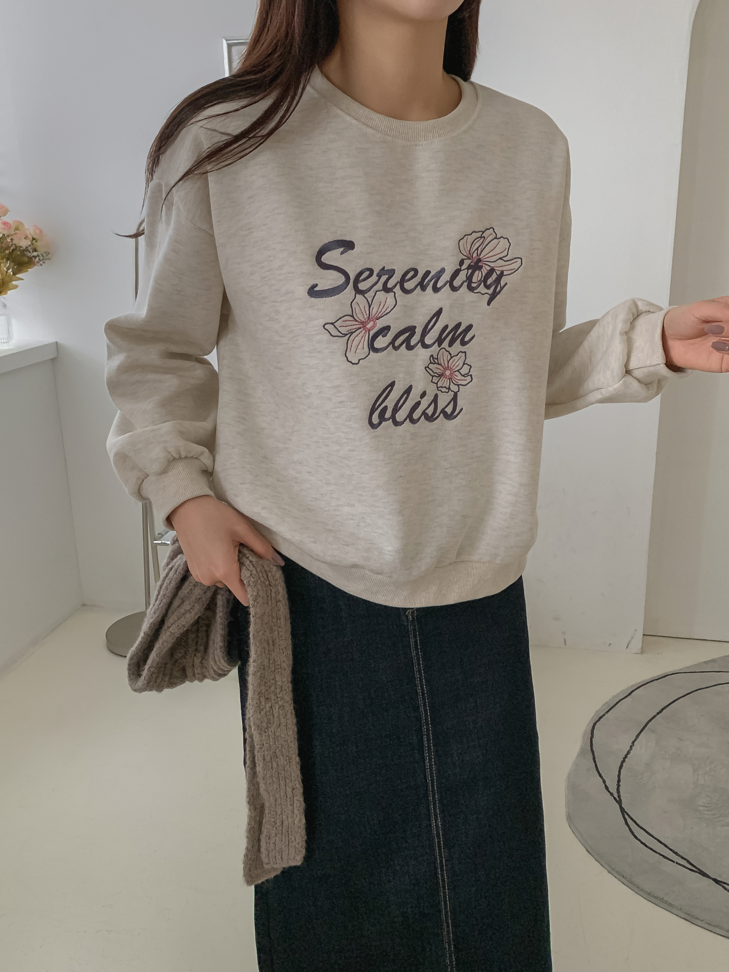 ラウンドネック長袖刺繍スウェット | 詳細画像26