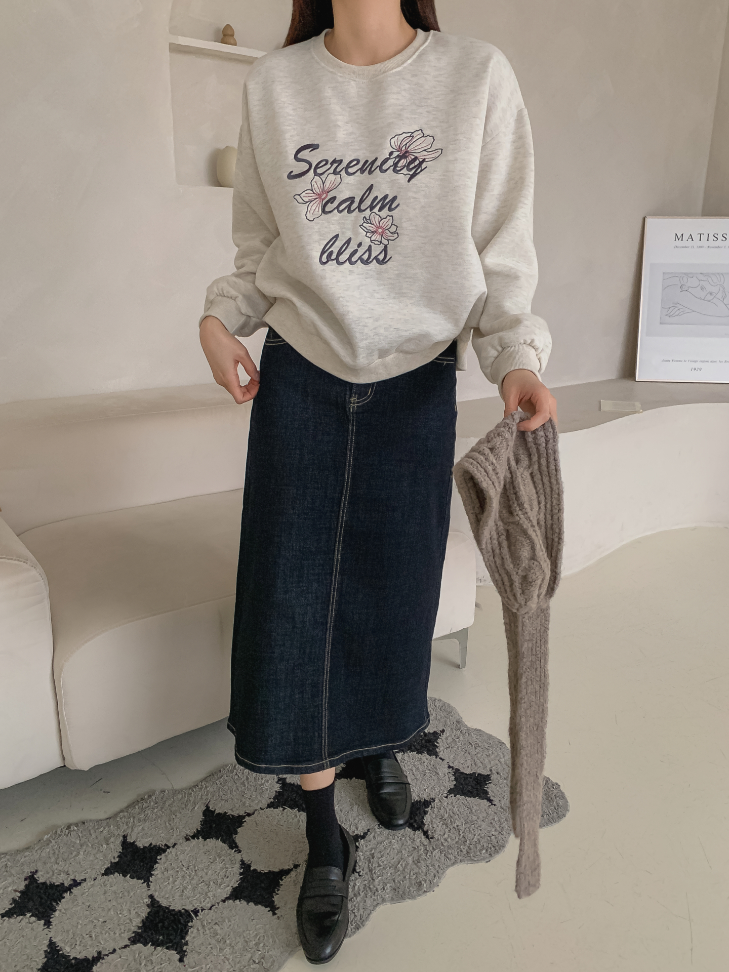 ラウンドネック長袖刺繍スウェット | 詳細画像30