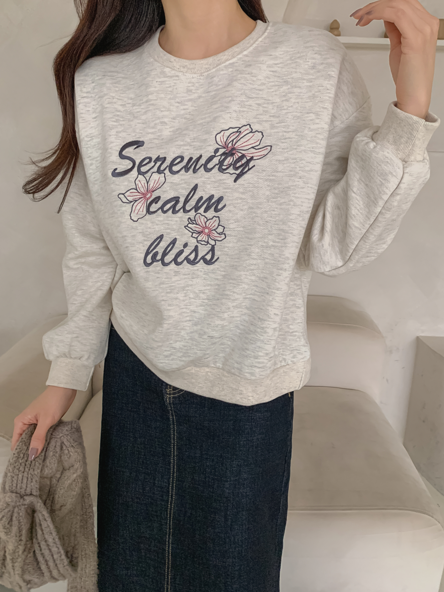 ラウンドネック長袖刺繍スウェット | 詳細画像31