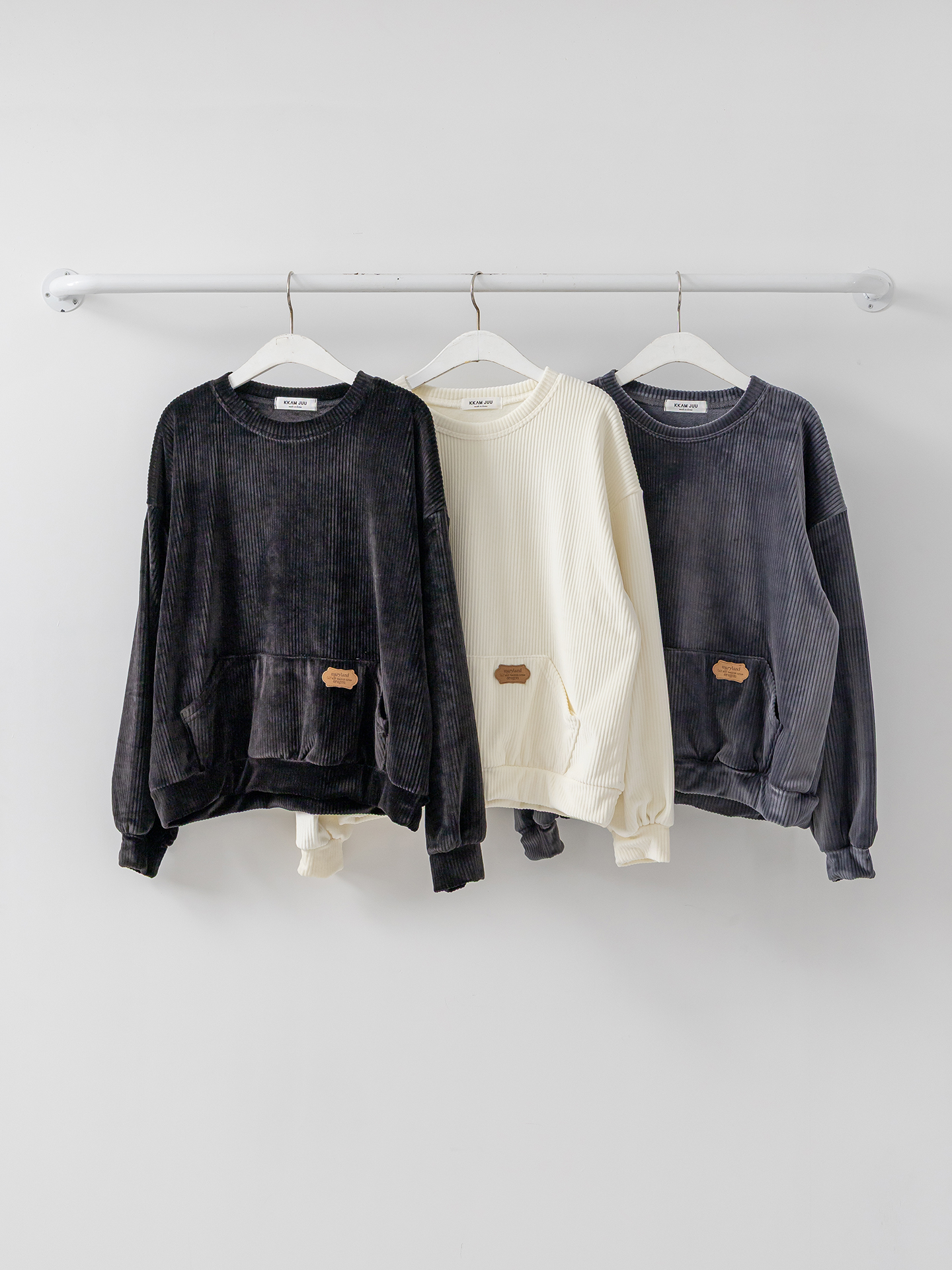 ベロアラウンドネックルーズ長袖スウェット | 詳細画像2