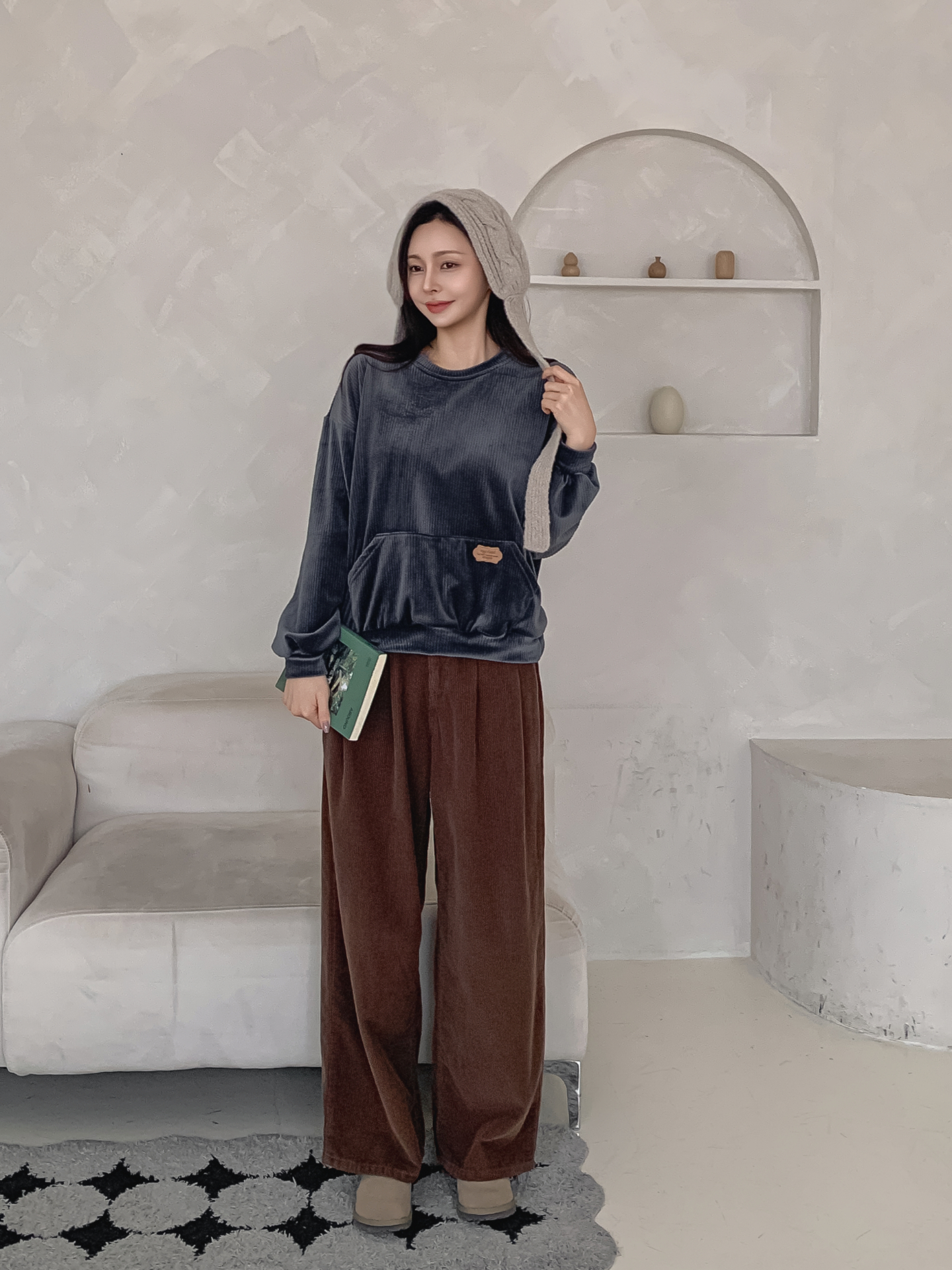 ベロアラウンドネックルーズ長袖スウェット | 詳細画像22