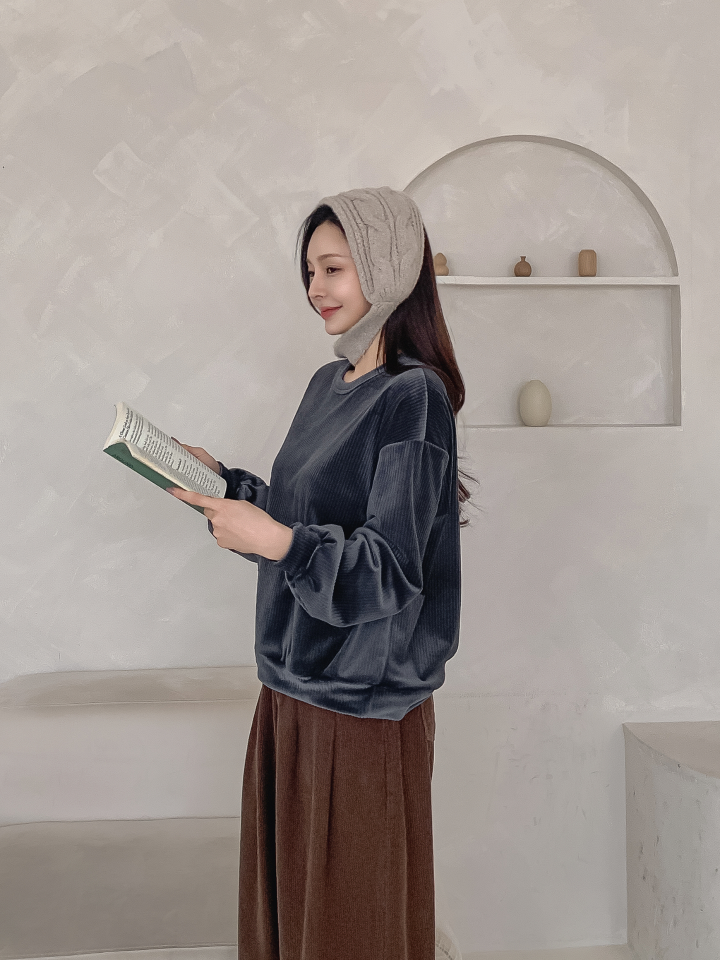 ベロアラウンドネックルーズ長袖スウェット | 詳細画像23