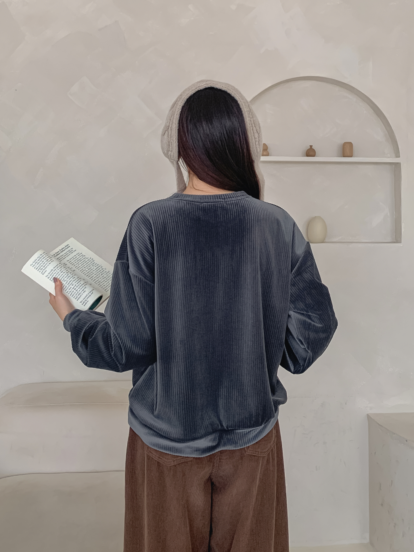 ベロアラウンドネックルーズ長袖スウェット | 詳細画像24