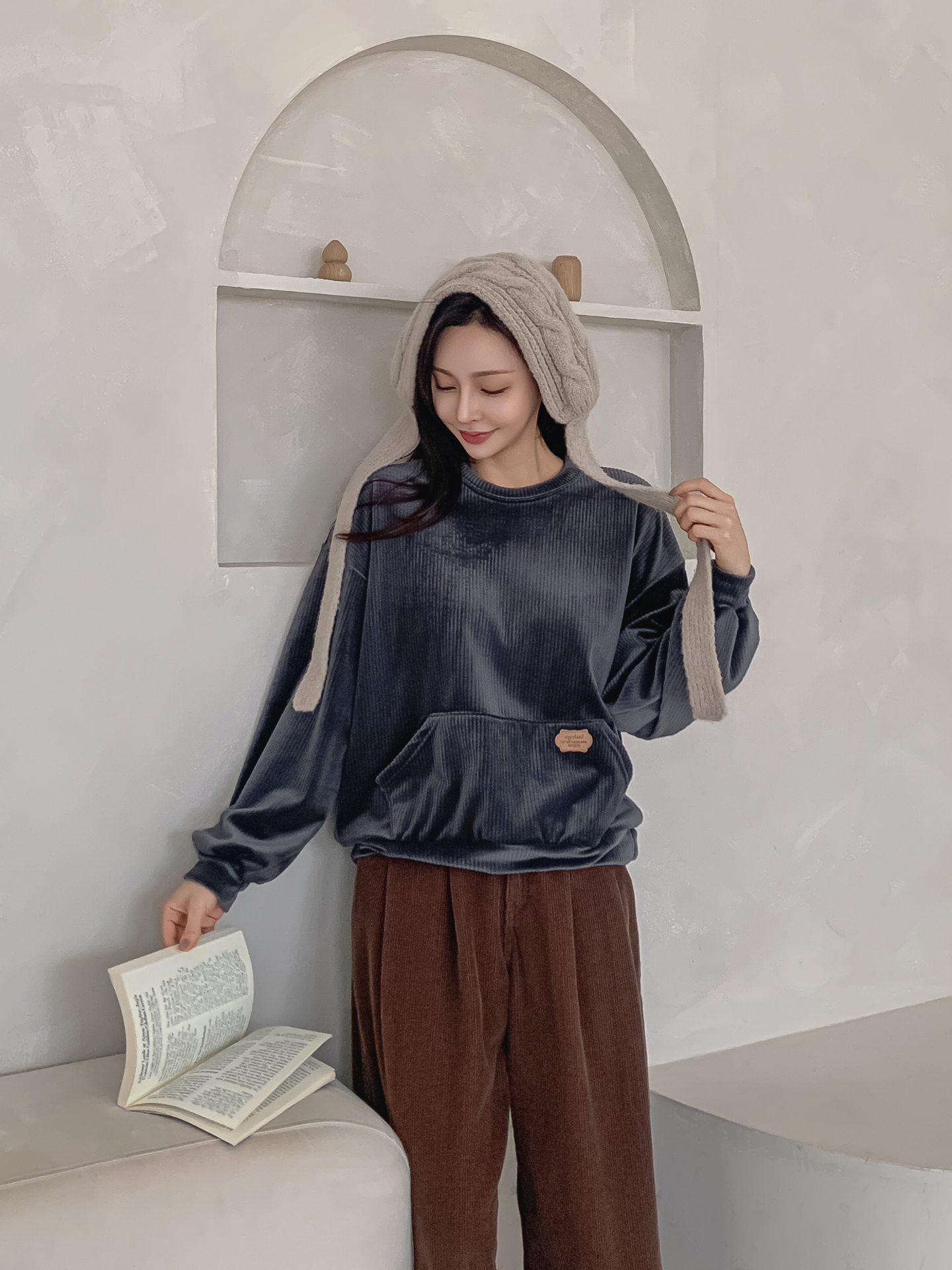 ベロアラウンドネックルーズ長袖スウェット | 詳細画像25