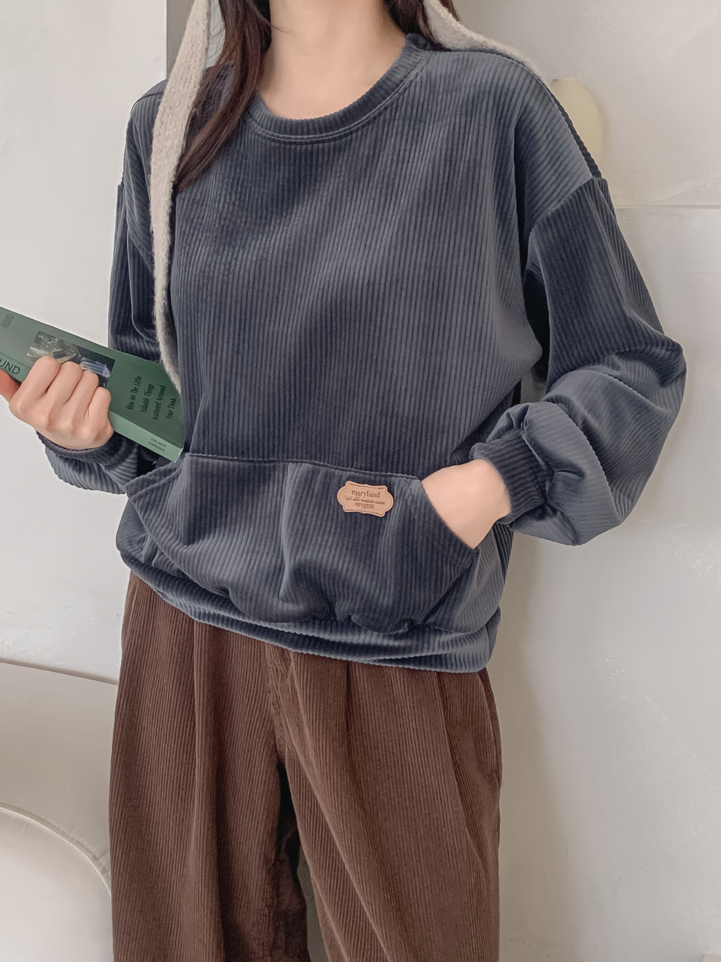 ベロアラウンドネックルーズ長袖スウェット | 詳細画像26