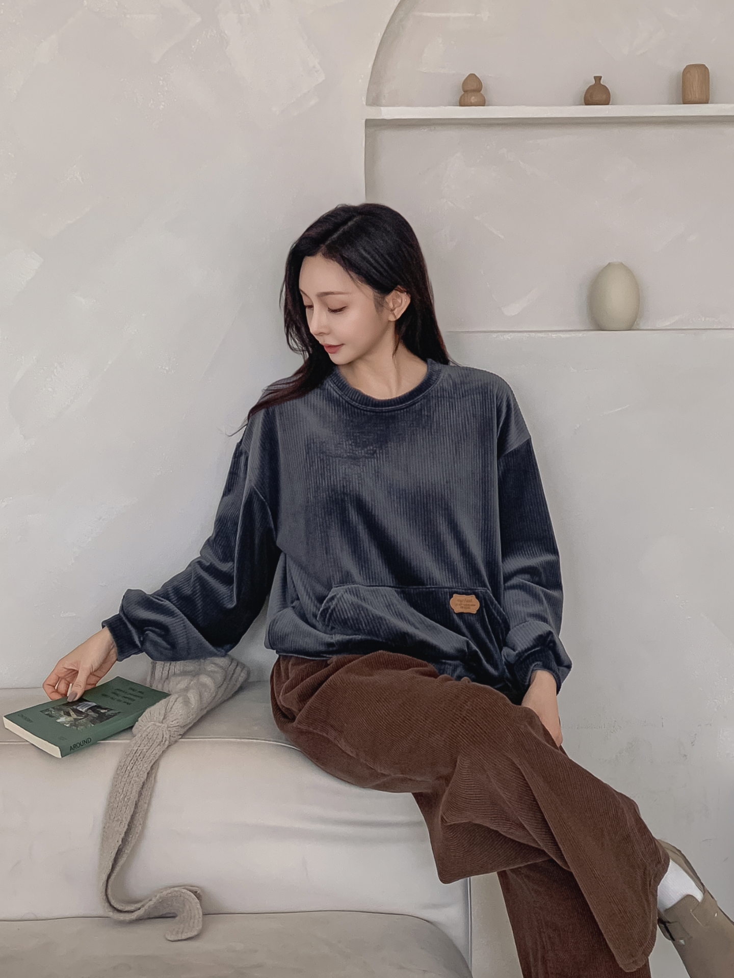 ベロアラウンドネックルーズ長袖スウェット | 詳細画像27