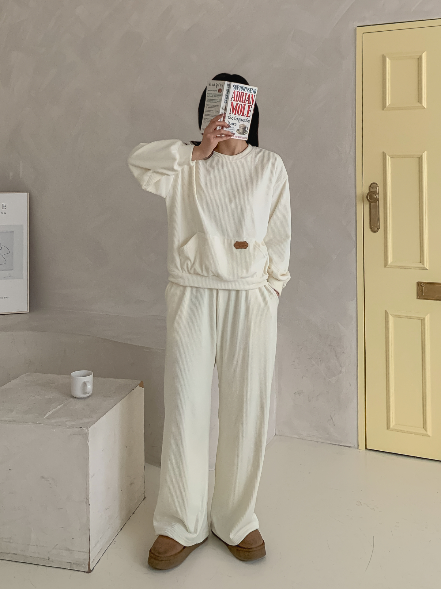 ファー裏地ベロアウエストゴムワイドパンツトレーニング | 詳細画像7