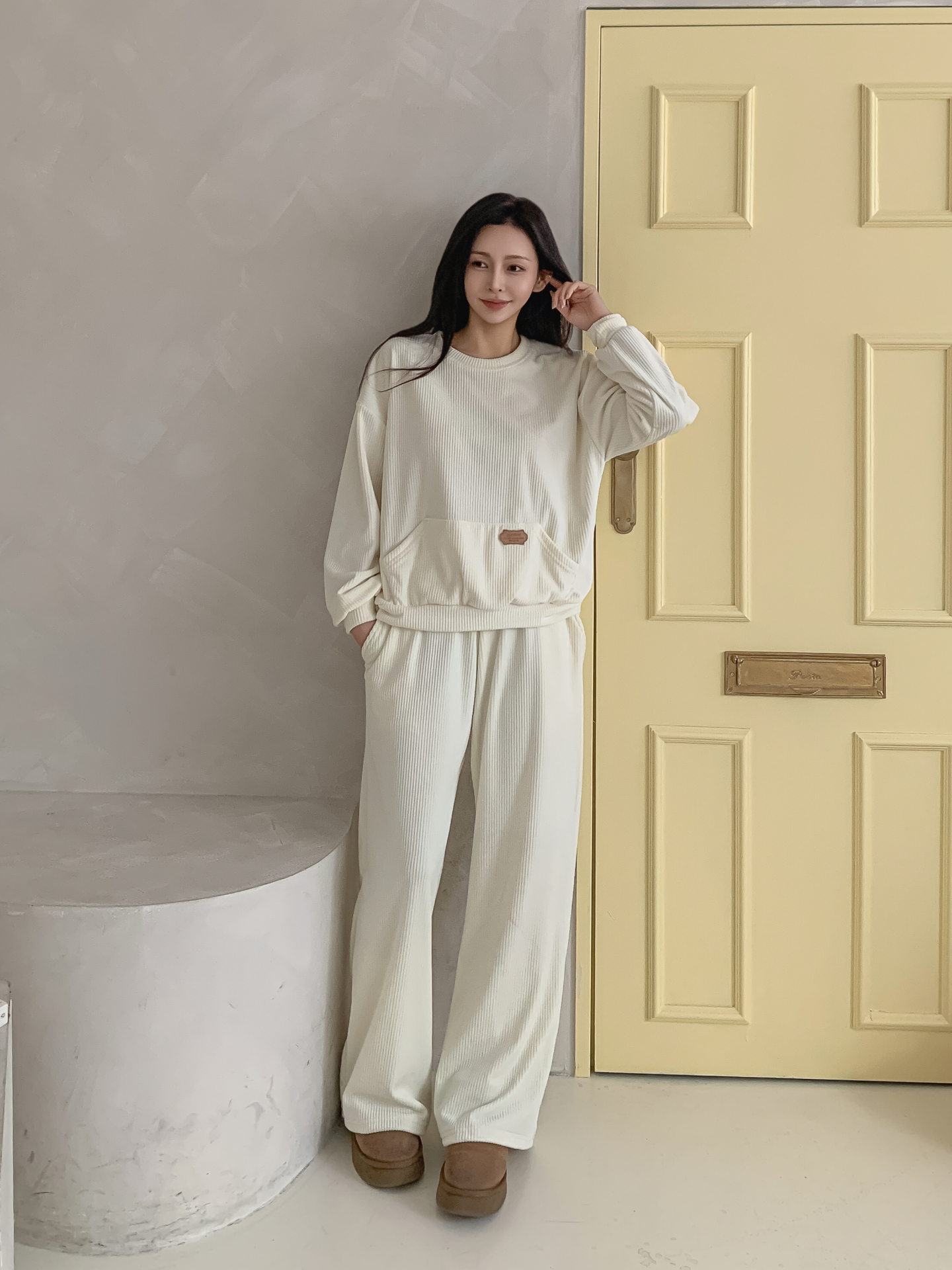 ファー裏地ベロアウエストゴムワイドパンツトレーニング | 詳細画像19