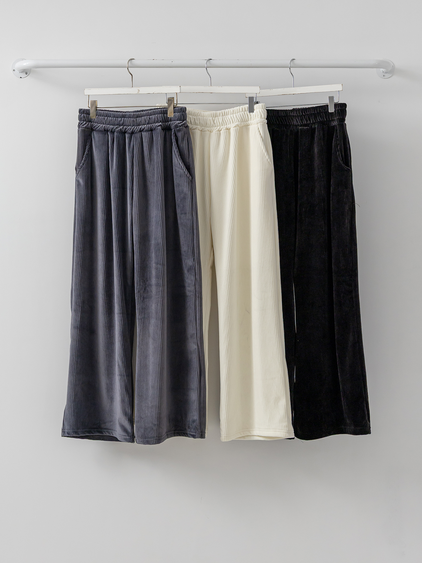 ファー裏地ベロアウエストゴムワイドパンツトレーニング | 詳細画像2