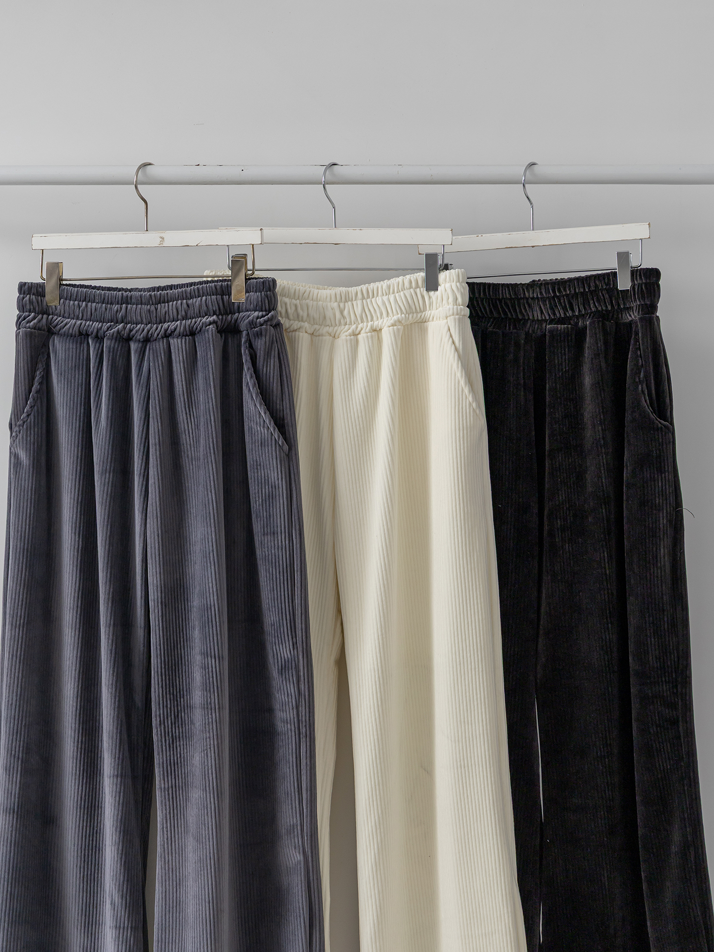 ファー裏地ベロアウエストゴムワイドパンツトレーニング | 詳細画像3