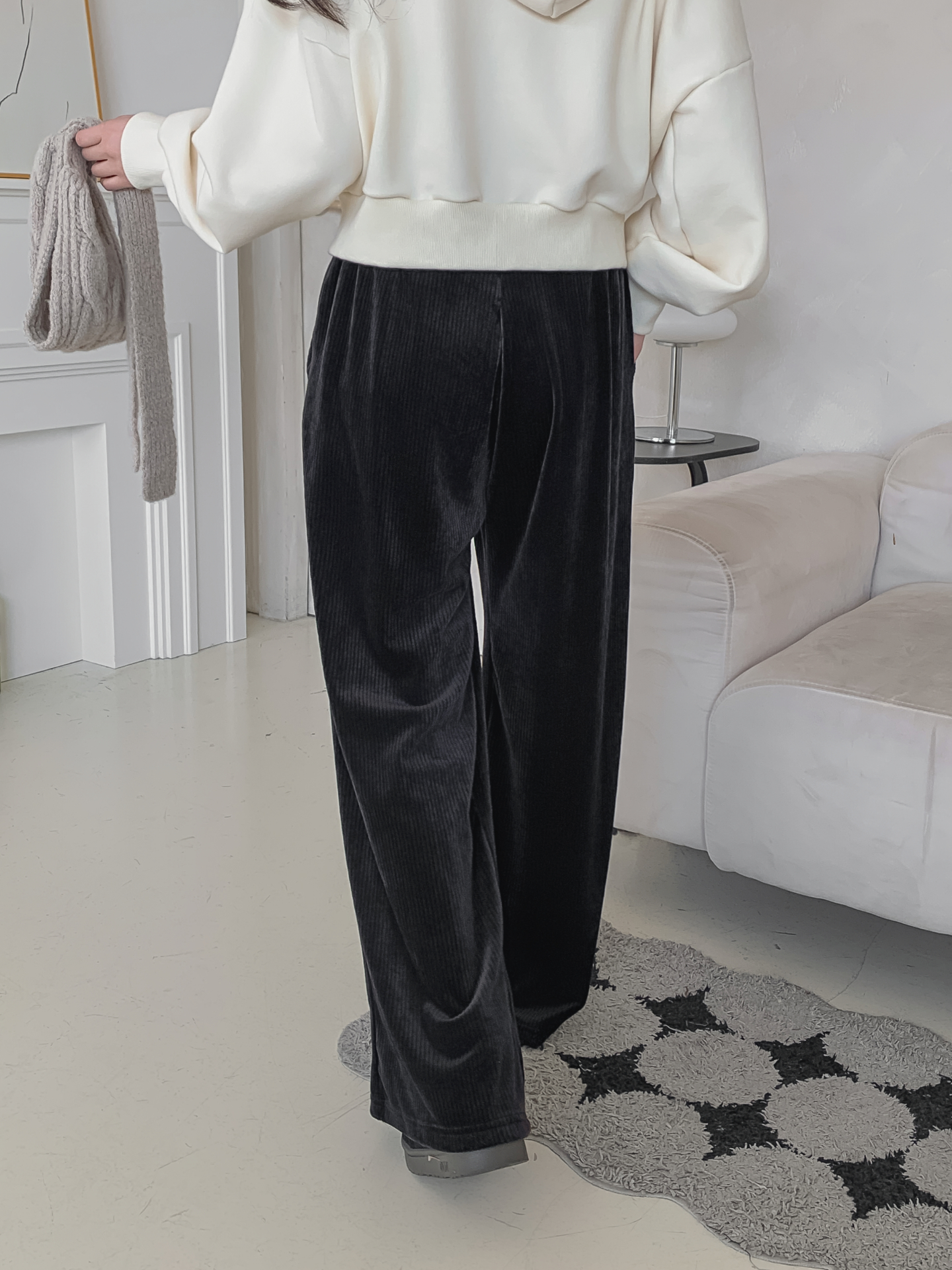 ファー裏地ベロアウエストゴムワイドパンツトレーニング | 詳細画像10