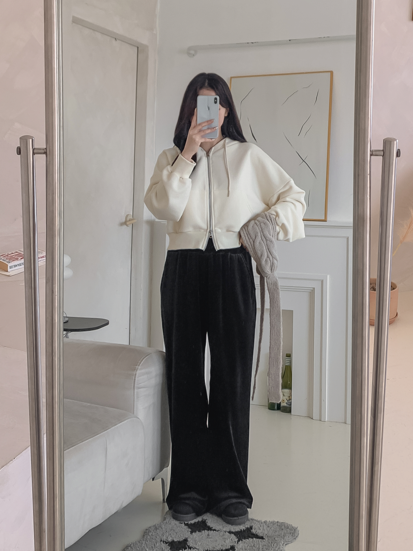 ファー裏地ベロアウエストゴムワイドパンツトレーニング | 詳細画像23