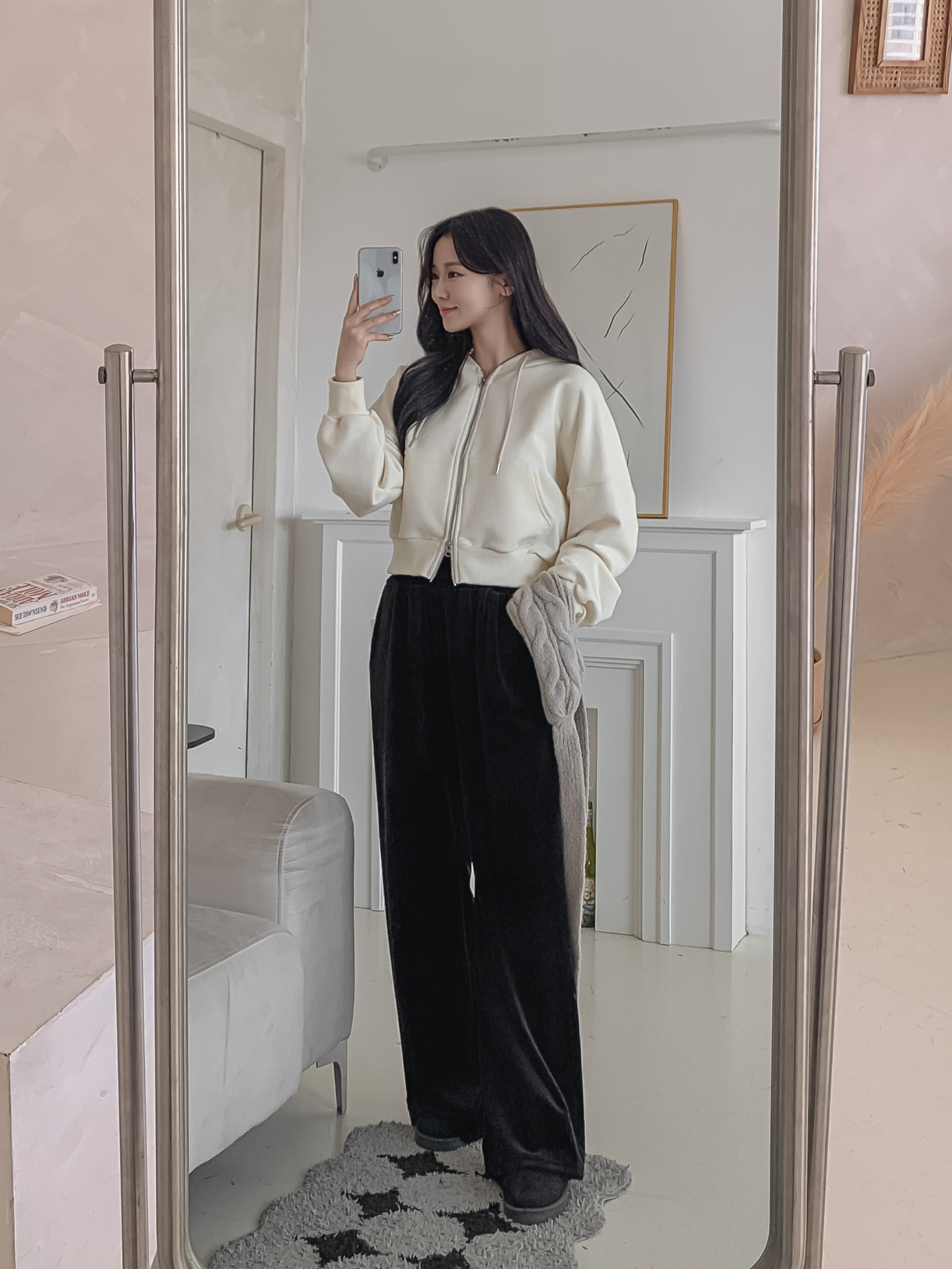 ファー裏地ベロアウエストゴムワイドパンツトレーニング | 詳細画像18