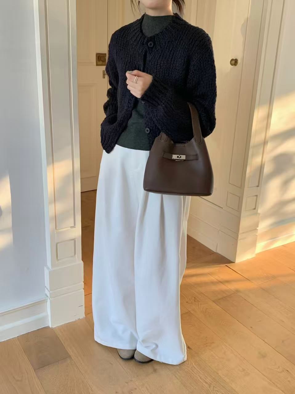 レザー調カラーショルダーバッグポーチ付ストラップセット(バックルあり) | 詳細画像5