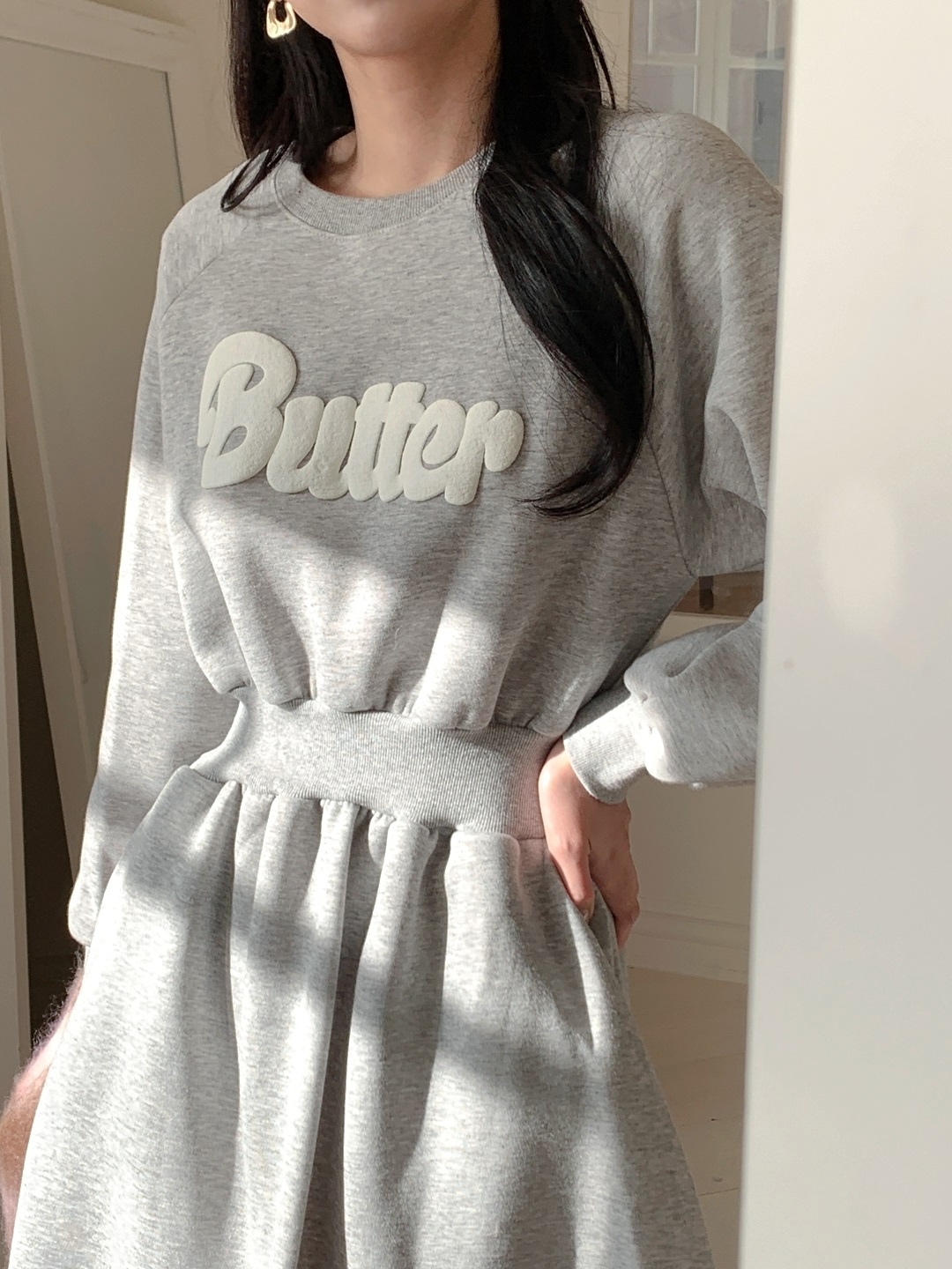 ラウンドネックロングフレアAラインプリントカラーワンピース | 詳細画像20