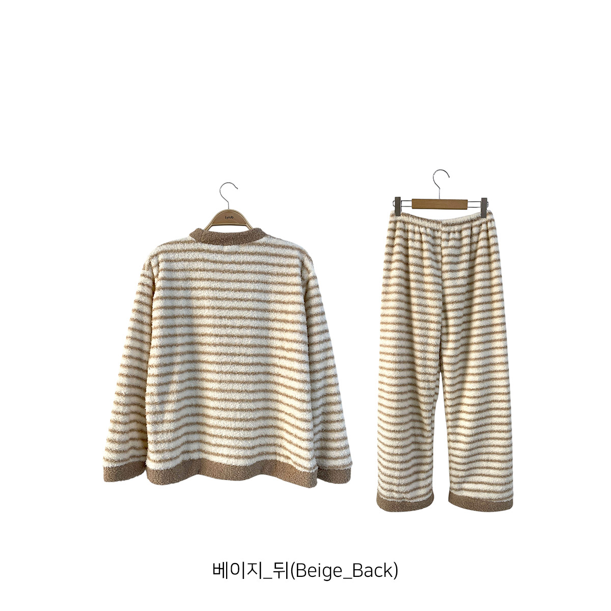 ソフトラウンドネックウエストゴム長袖ボーダーパンツTシャツパジャマSET | 詳細画像20