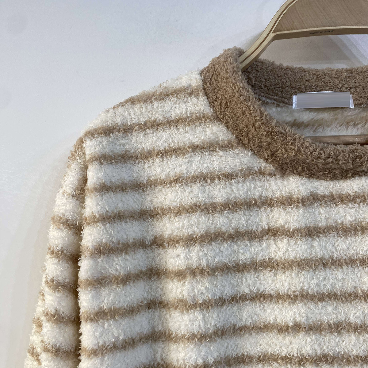 ソフトラウンドネックウエストゴム長袖ボーダーパンツTシャツパジャマSET | 詳細画像21