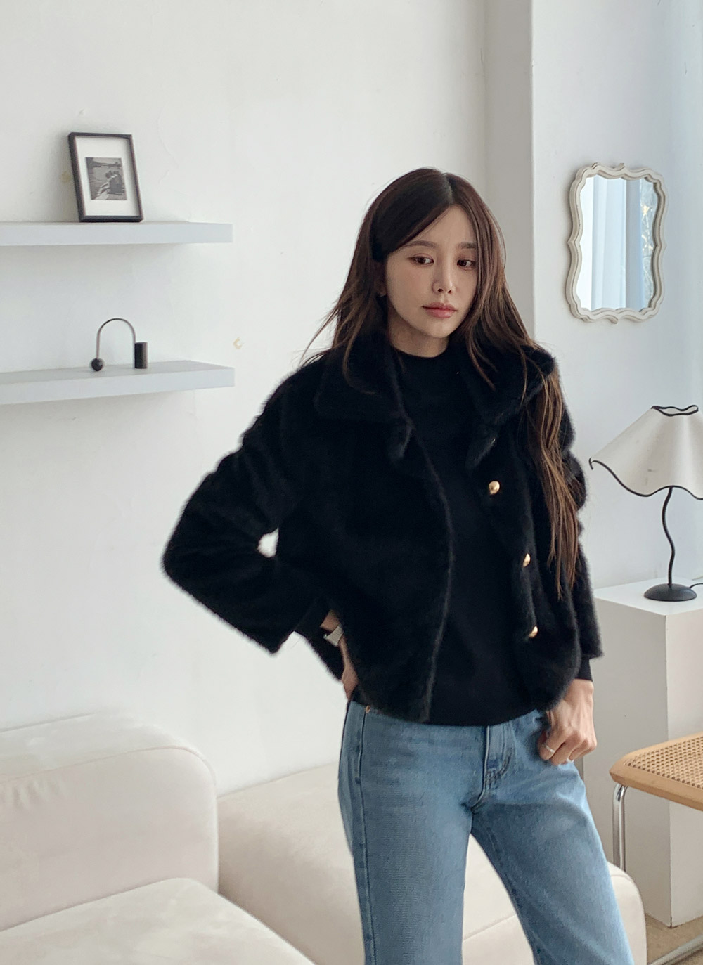 エコファーカラーショートジャケット | DHOLIC | 詳細画像15