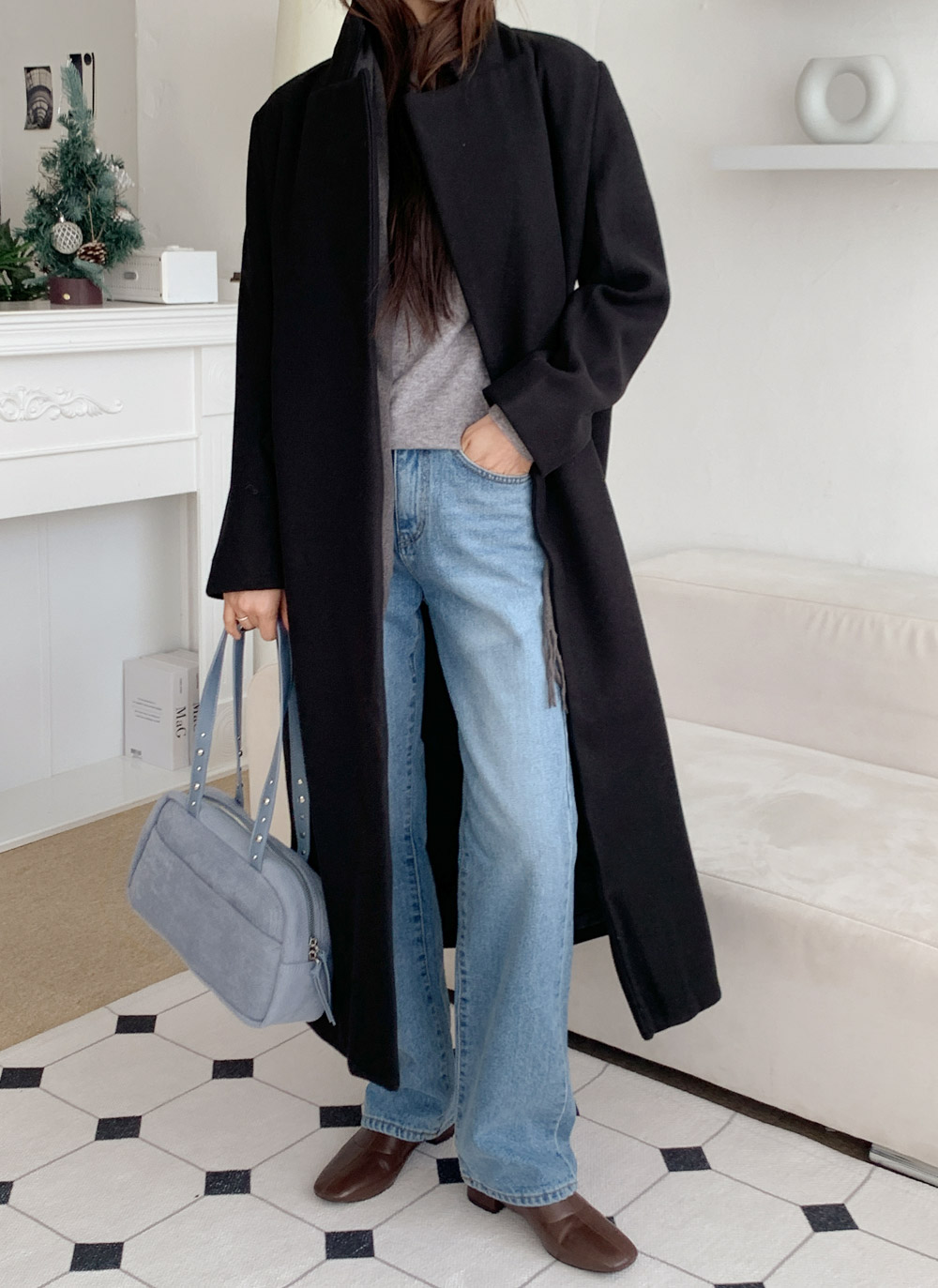 ロングキルティングコートストラップ付 | レディースファッション通販