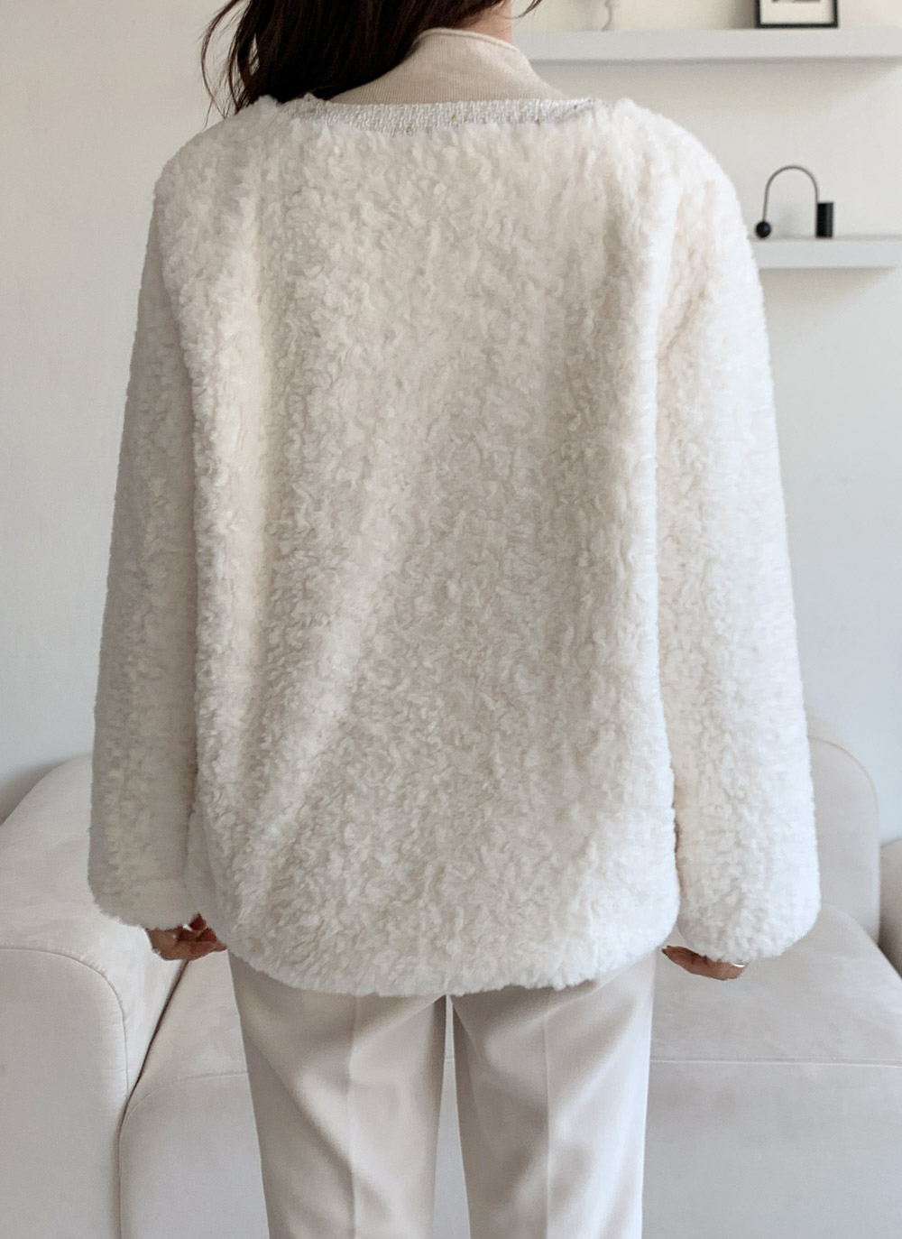 ツイードキルティングコンビエコファーラウンドネックジャケット | DHOLIC | 詳細画像27