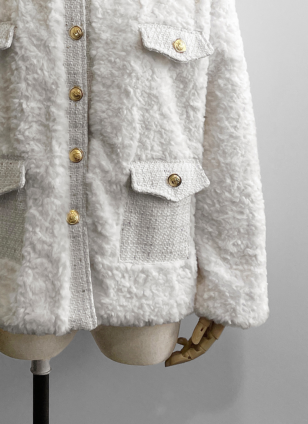 ツイードキルティングコンビエコファーラウンドネックジャケット | DHOLIC | 詳細画像33