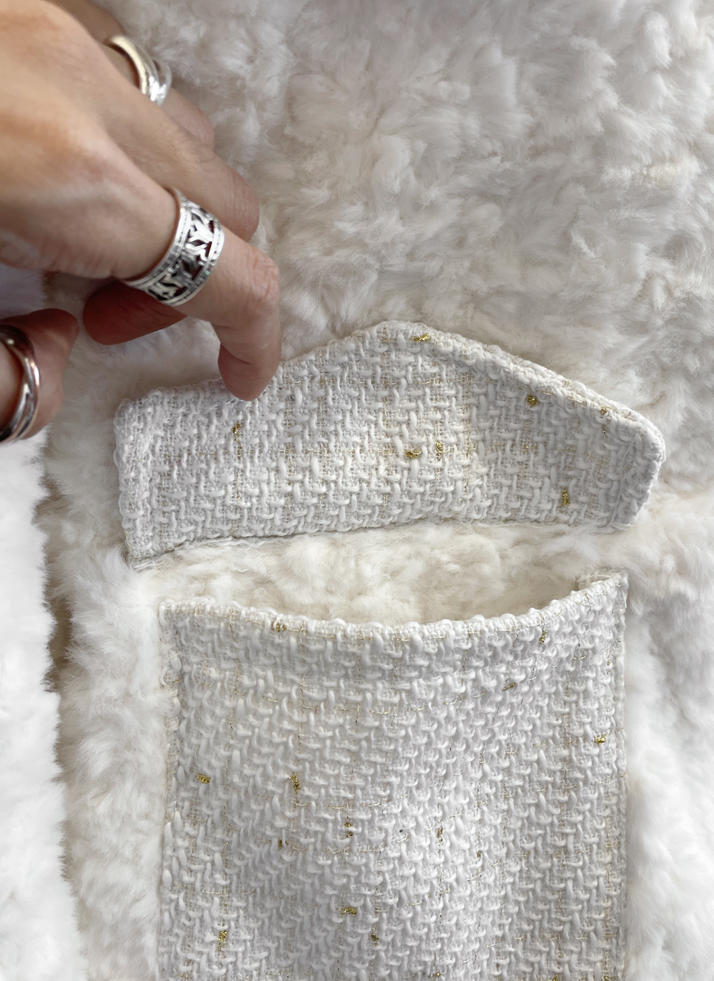 ツイードキルティングコンビエコファーラウンドネックジャケット | DHOLIC | 詳細画像34