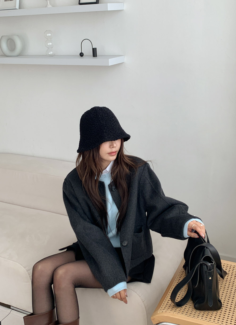 ウールラウンドネックバルーンショートジャケット | DHOLIC | 詳細画像7