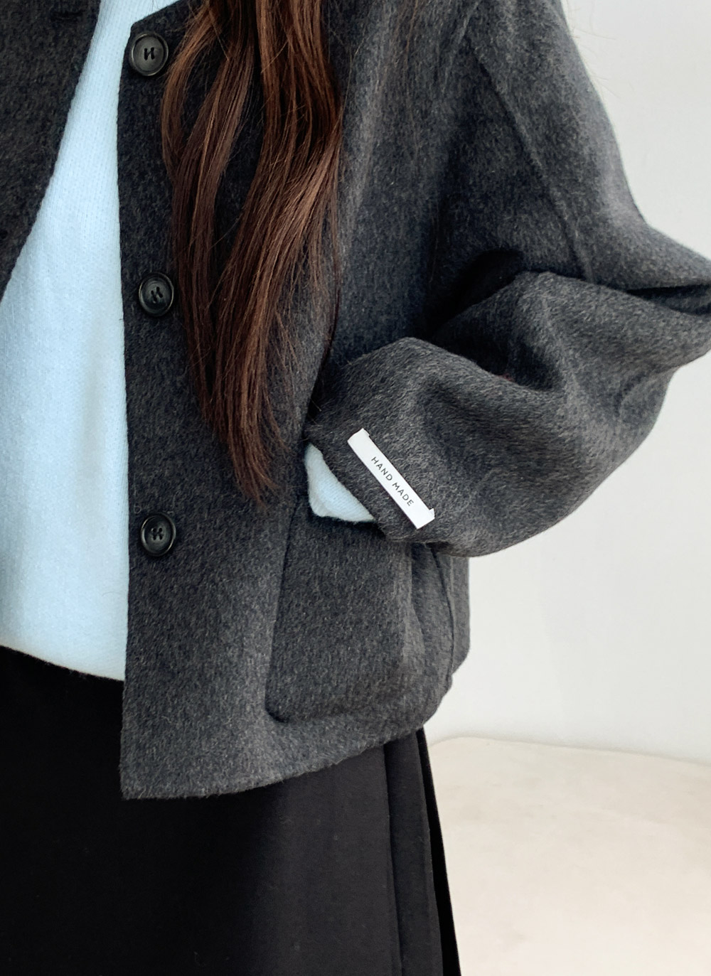 ウールラウンドネックバルーンショートジャケット | DHOLIC | 詳細画像11