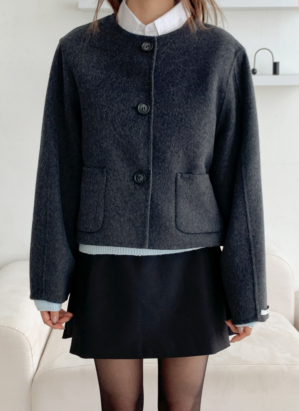 ウールラウンドネックバルーンショートジャケット | DHOLIC | 詳細画像20