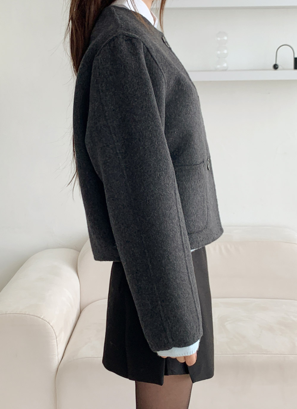 ウールラウンドネックバルーンショートジャケット | DHOLIC | 詳細画像22