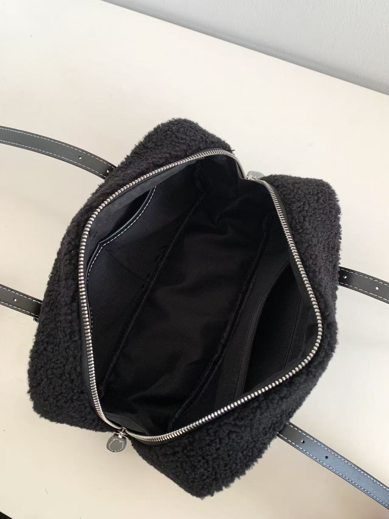 ボアレザー調ジップアップトートバッグショルダーバッグ | 詳細画像11