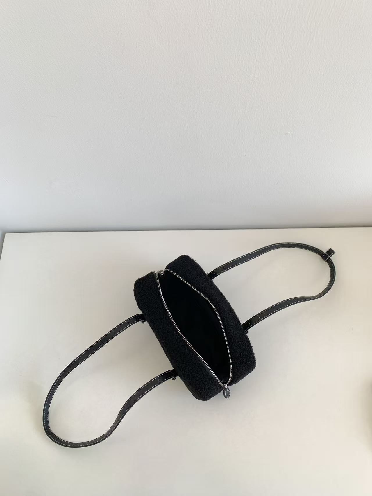 ボアレザー調ジップアップトートバッグショルダーバッグ | 詳細画像12