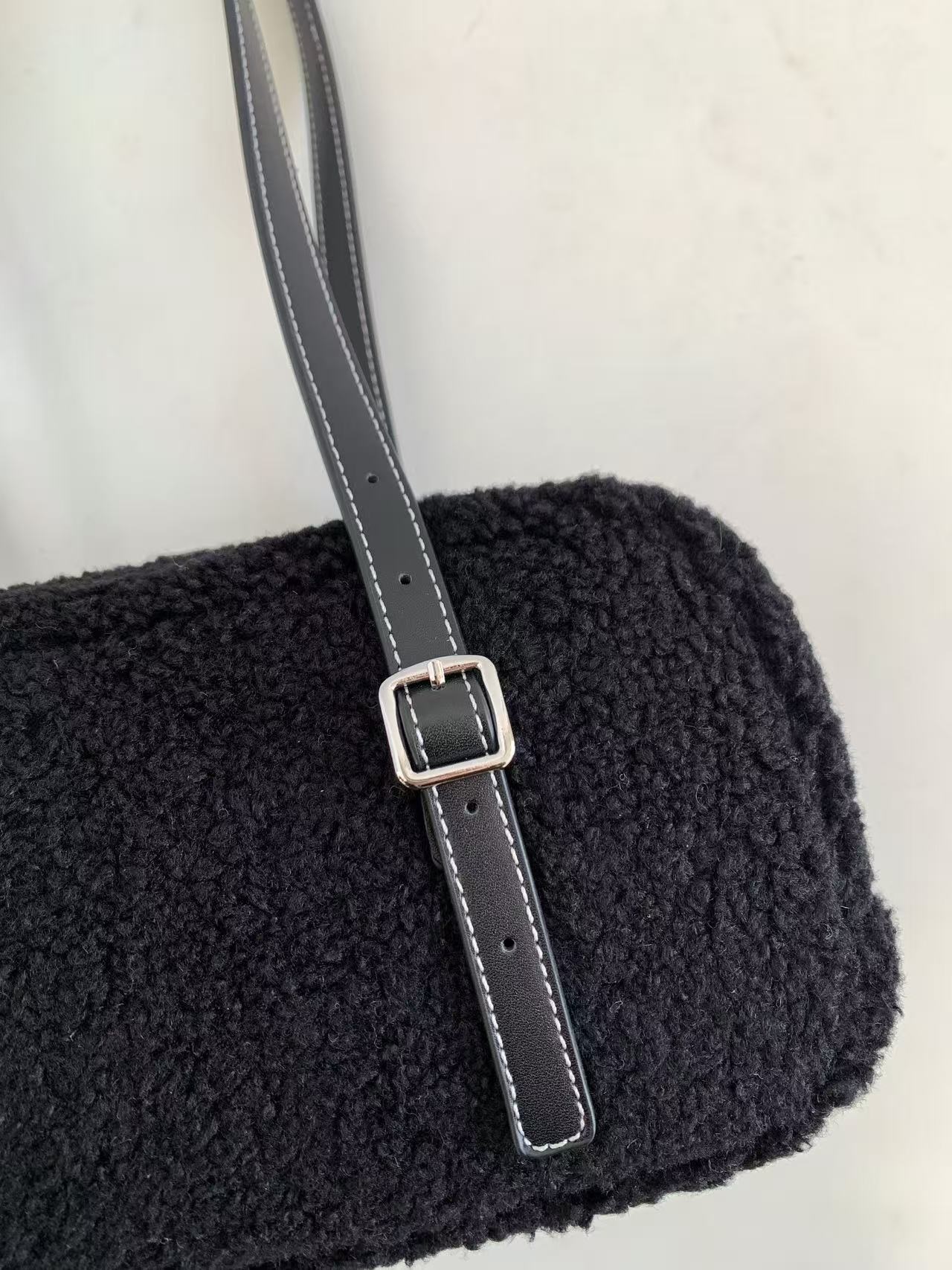 ボアレザー調ジップアップトートバッグショルダーバッグ | 詳細画像13