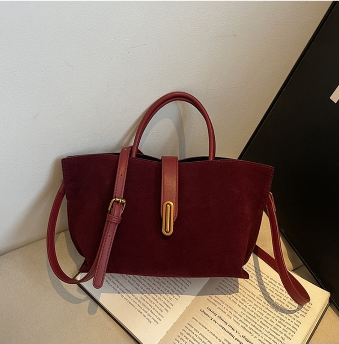 レザー調スエード調ショルダーバッグトートバッグショルダーバッグ2WAYストラップセット(バックルあり) | 詳細画像6