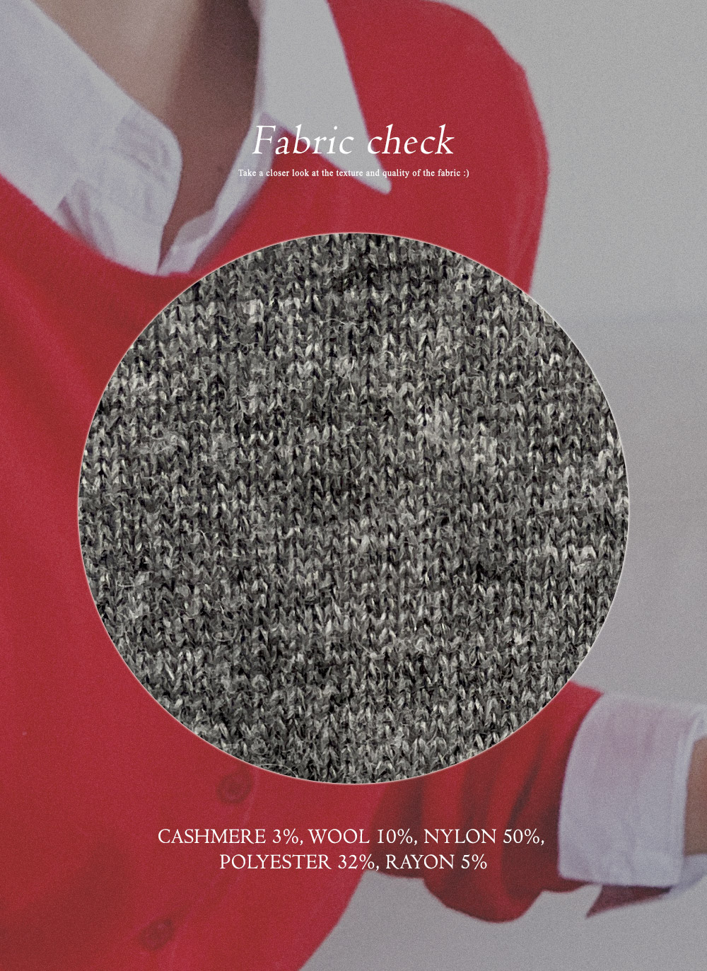 カシミヤ混ラウンドネック無地カーディガン | DHOLIC | 詳細画像4