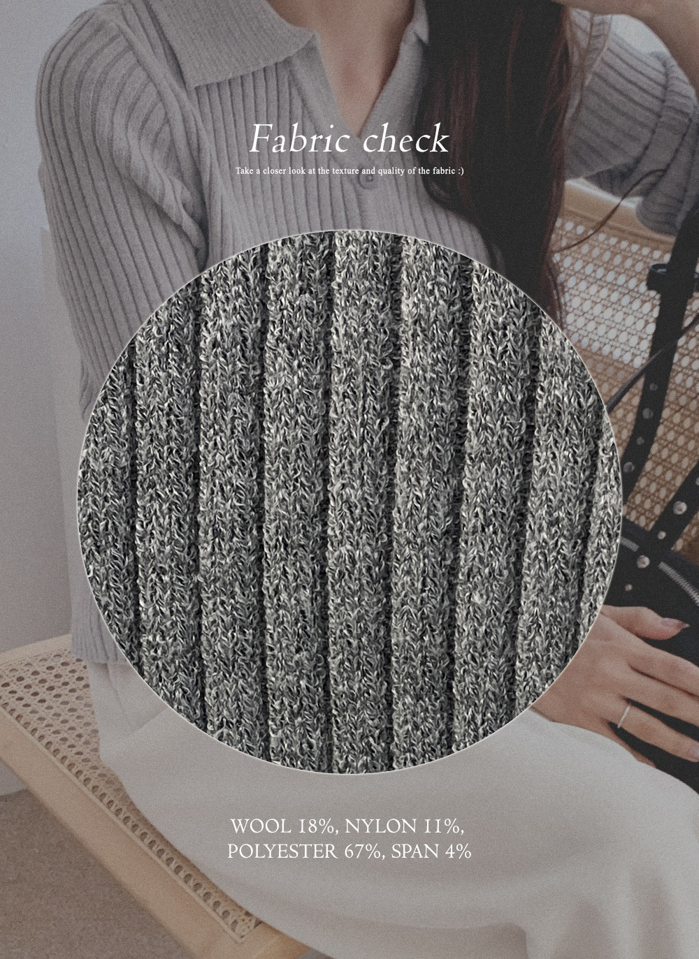 リブカラースリムカーディガン | DHOLIC | 詳細画像4