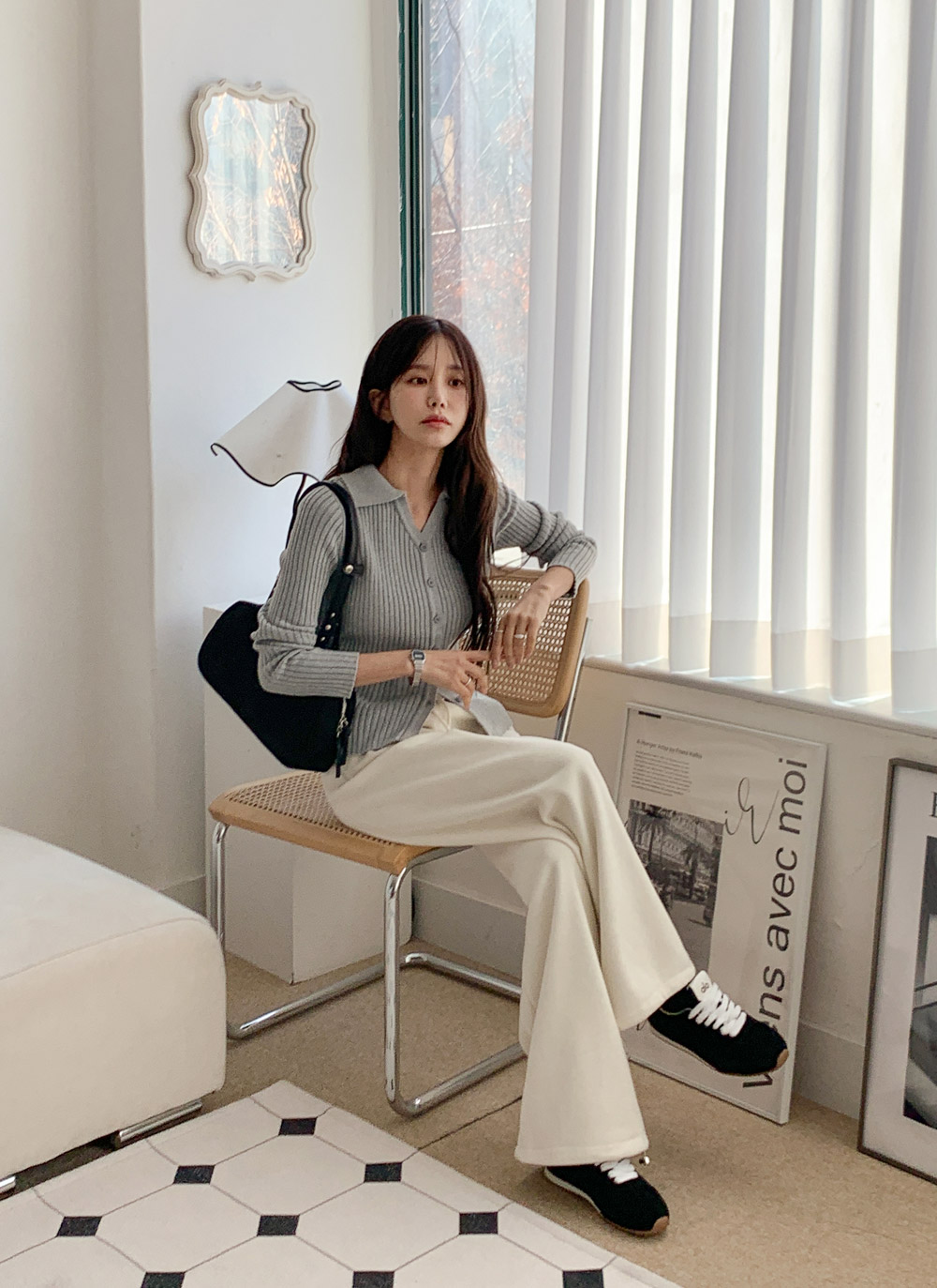 リブカラースリムカーディガン | DHOLIC | 詳細画像7